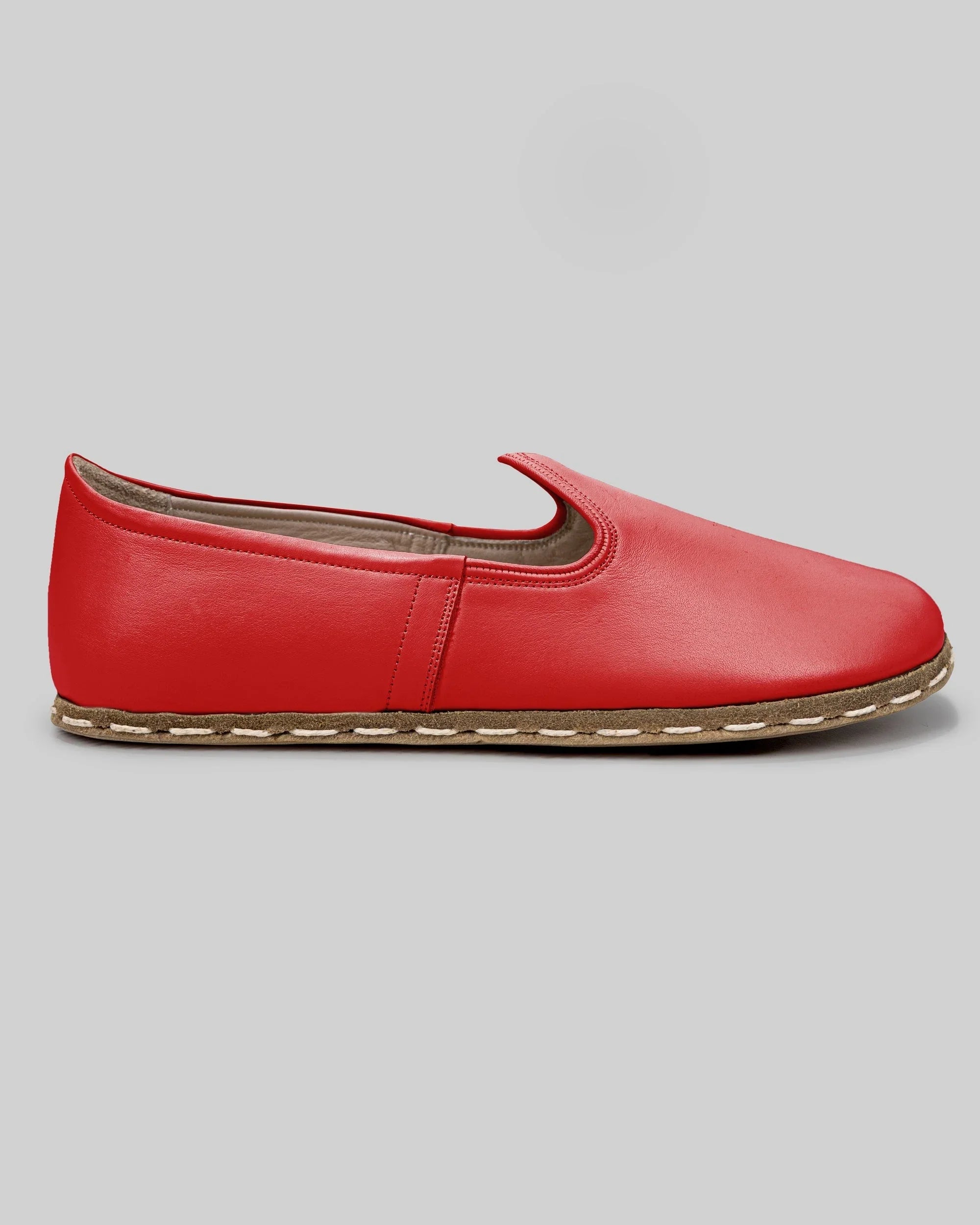 Pair Red Barefoot Yemeni - Barefoot Wide Toe Calf Leather | Bespoky
