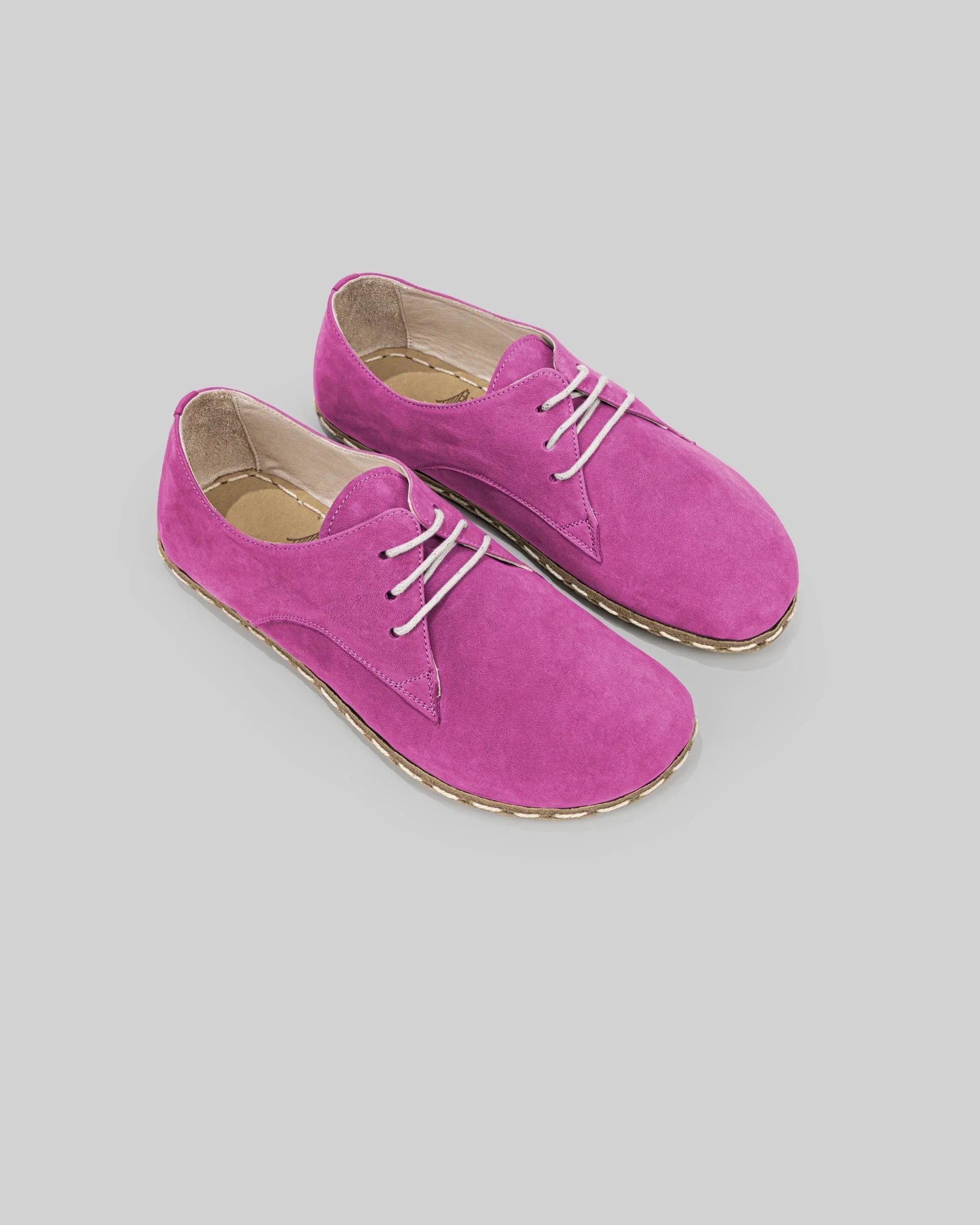 Women's Pink Oxford Shoes - Handcrafted Calf Leather Wide Toe Box | Bespoky