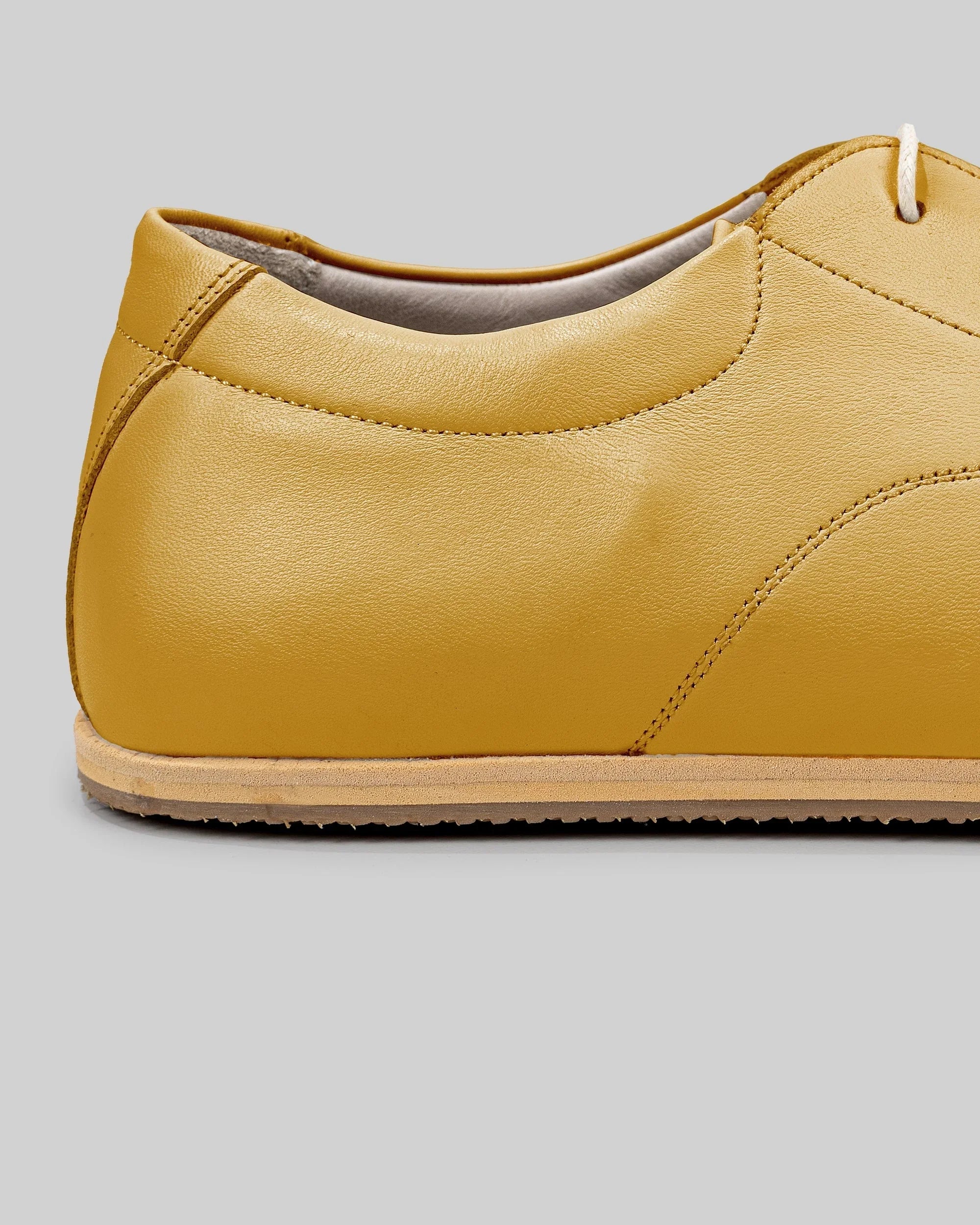 Top view Mustard Barefoot Sneaker - Handcrafted Calf Leather | Bespoky