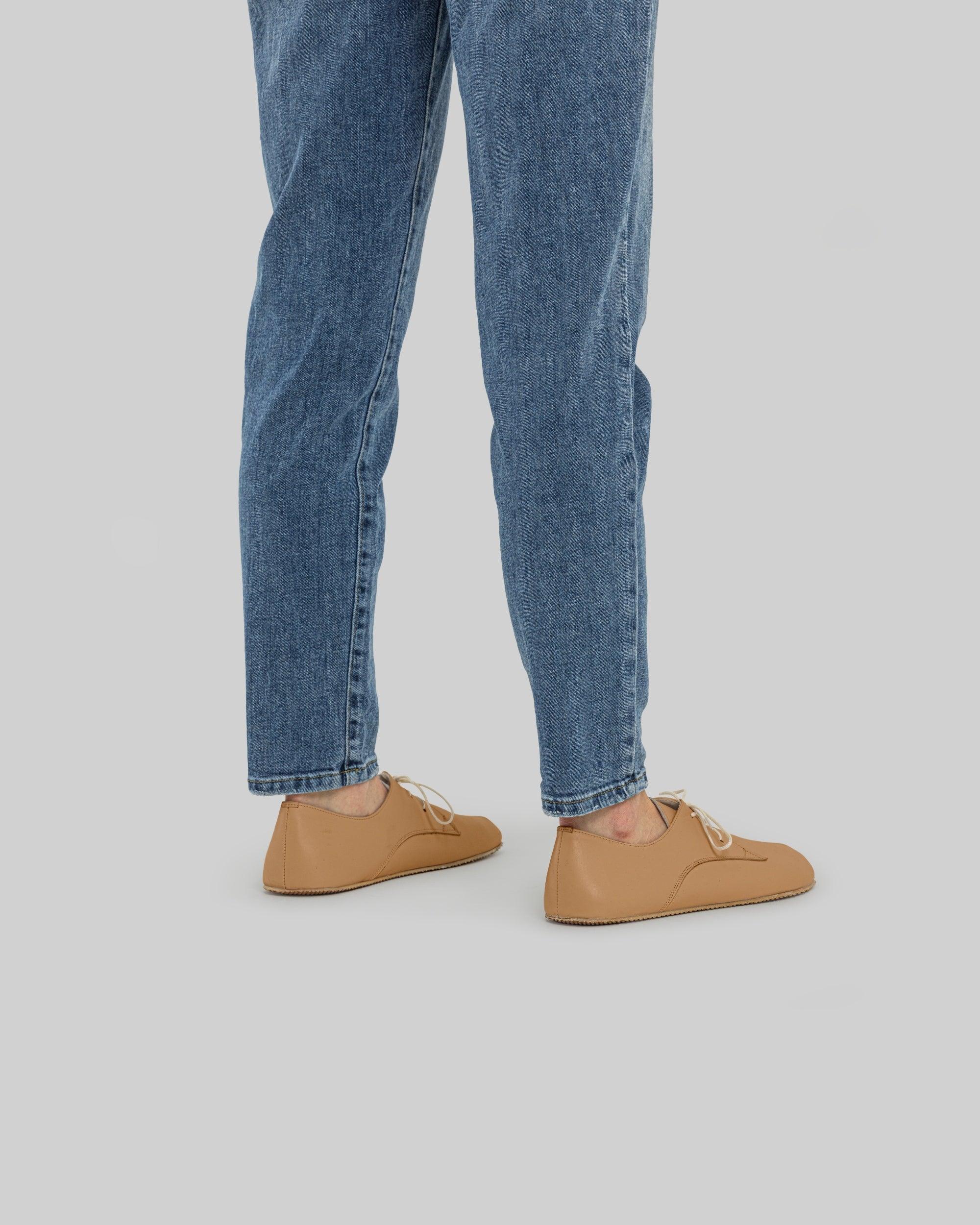 Pair Undyed Oxford Shoes - Barefoot Wide Toe Calf Leather | Bespoky