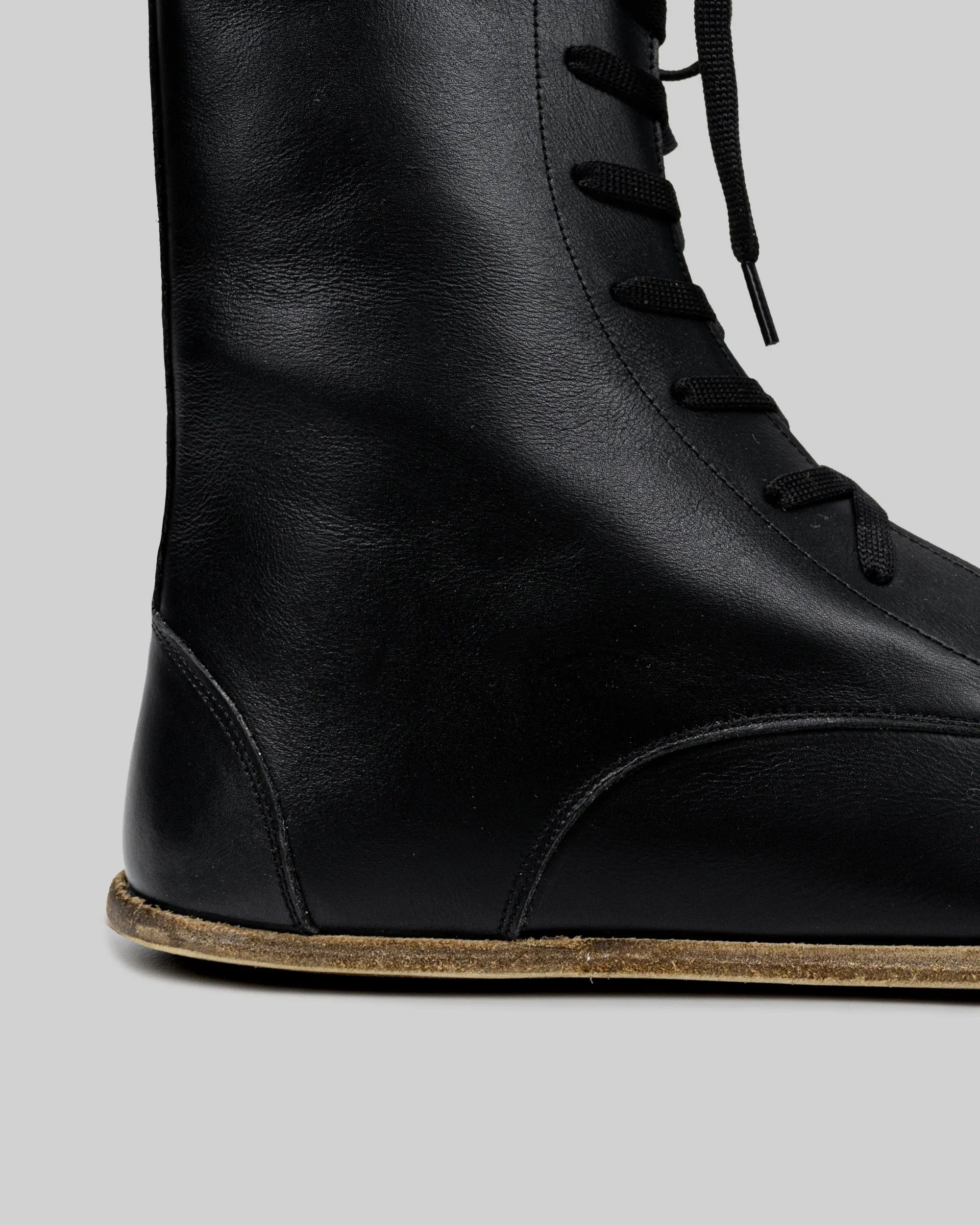 Top view Black Barefoot Boot - Handcrafted Calf Leather | Bespoky