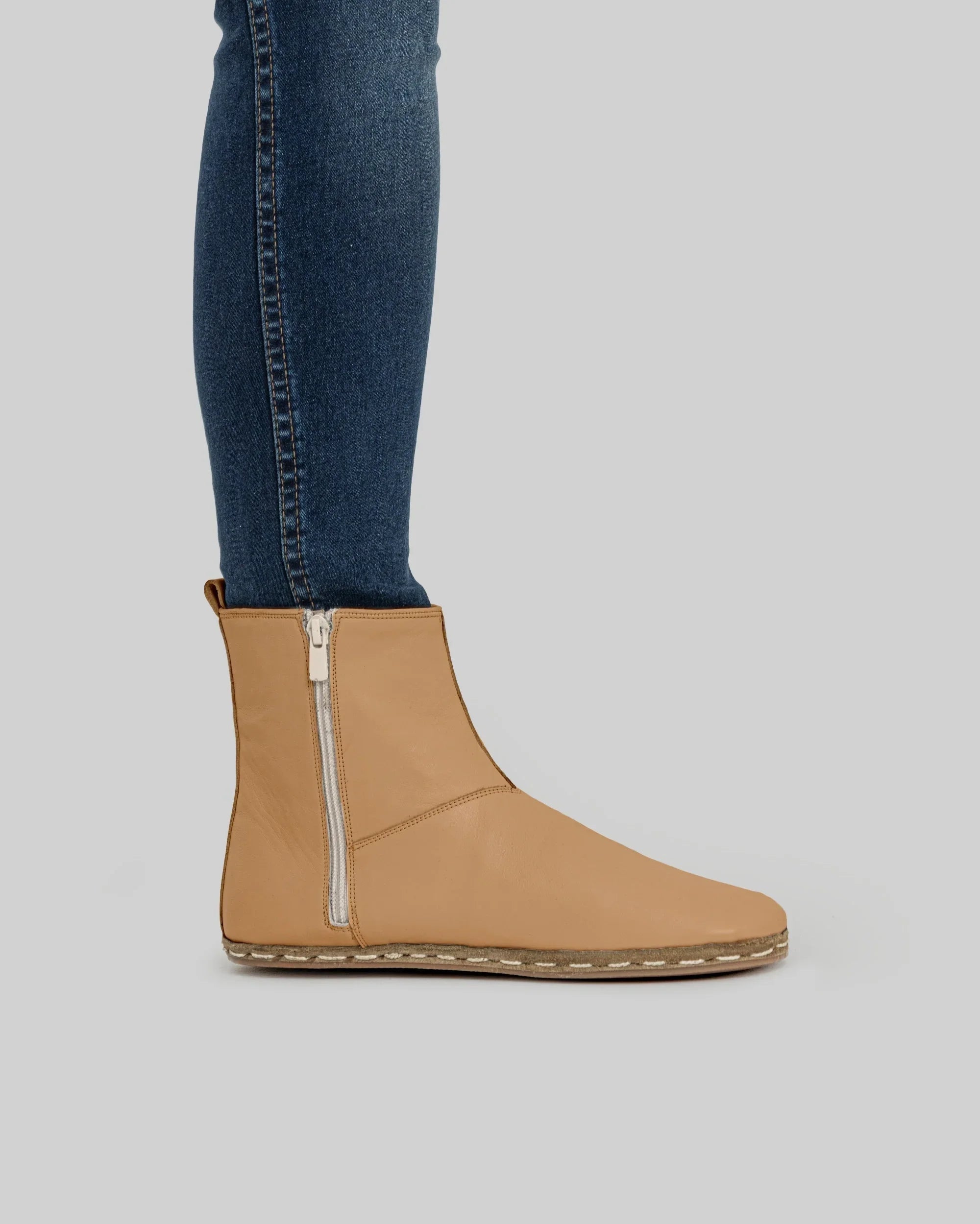 Side view Undyed Chelsea Boots - Calf Leather Zero Drop | Bespoky