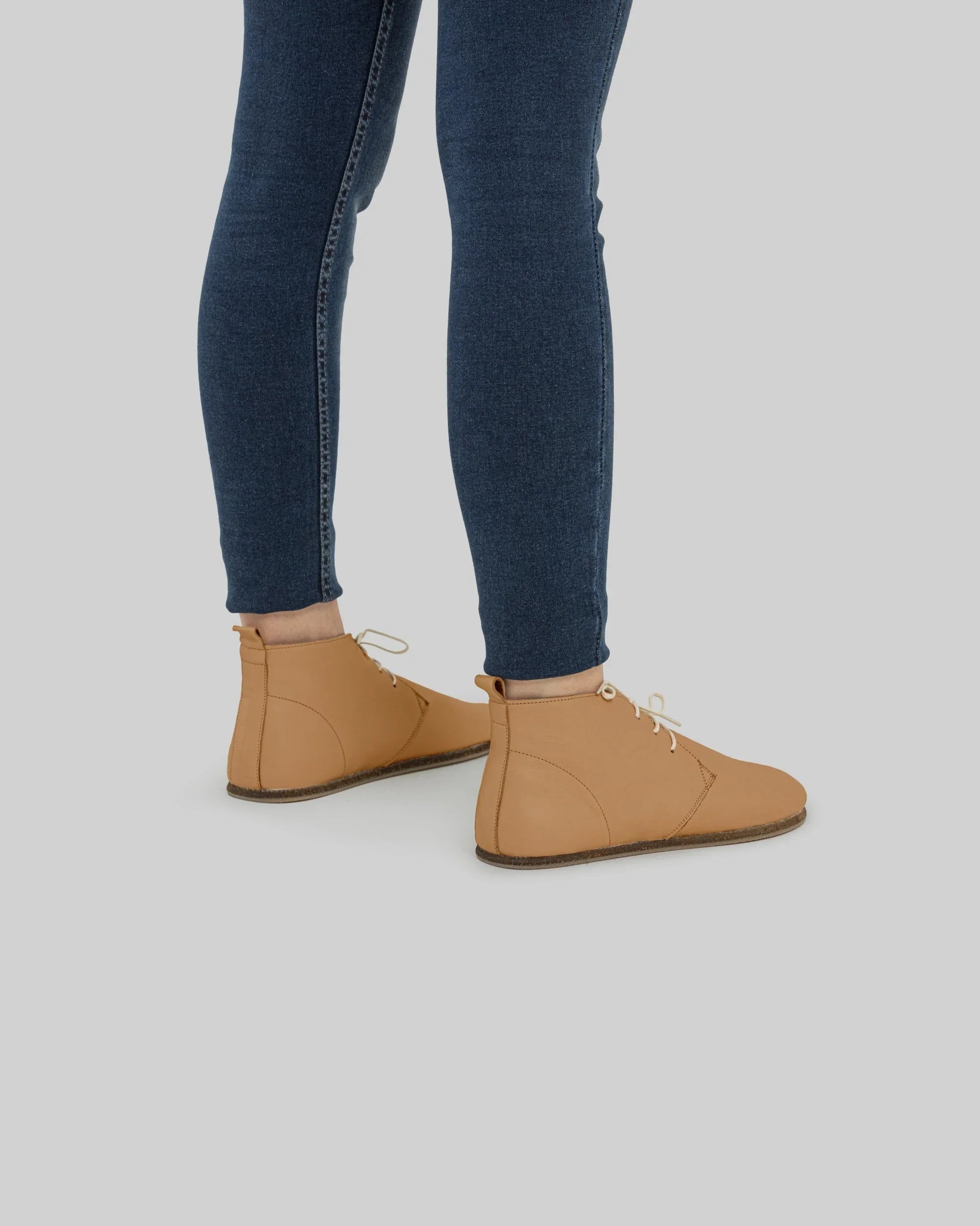 Back view Undyed Ankle Boots - Calf Leather Handcrafted | Bespoky
