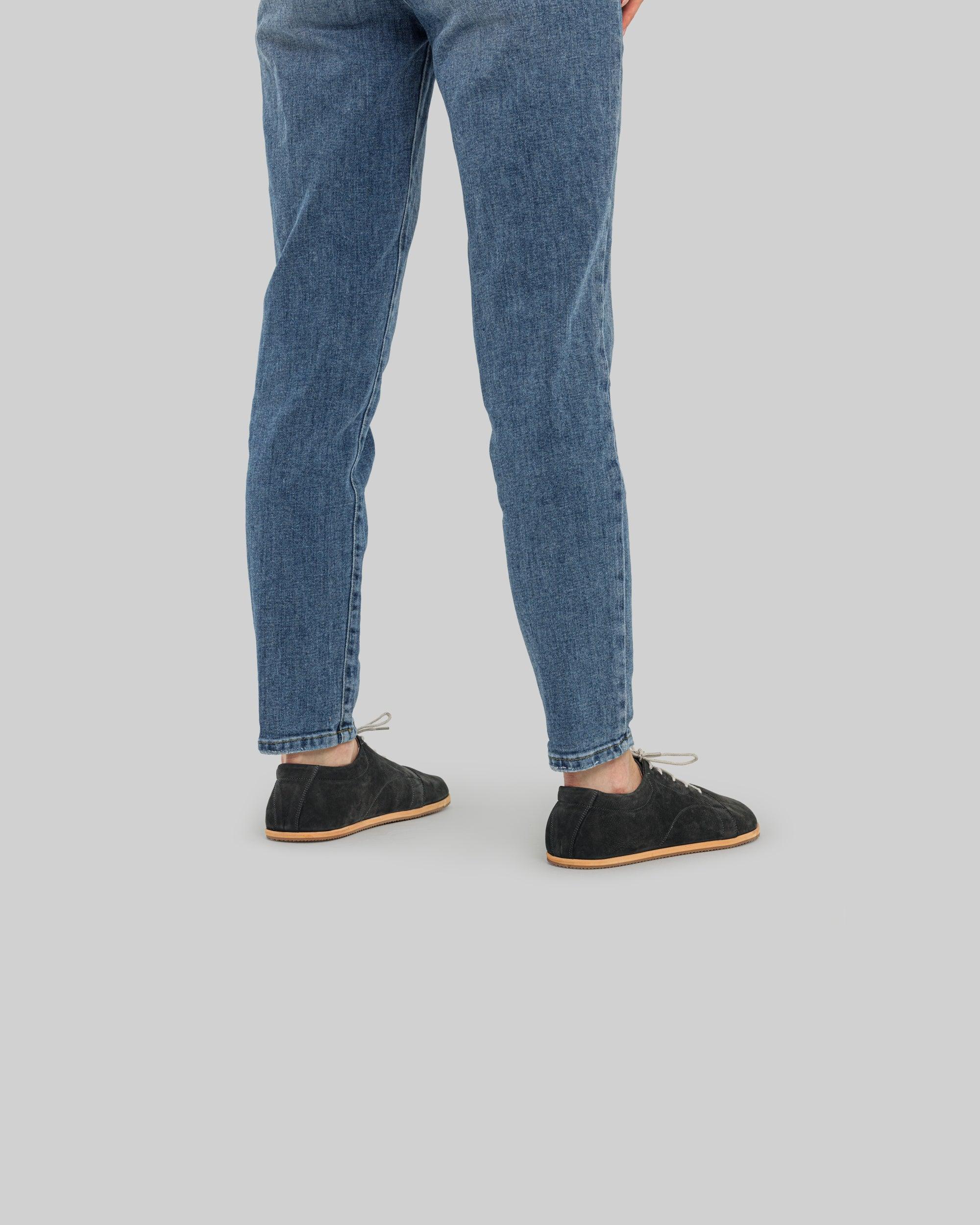 Back view Smoked Barefoot Sneaker - Calf Leather Handcrafted | Bespoky