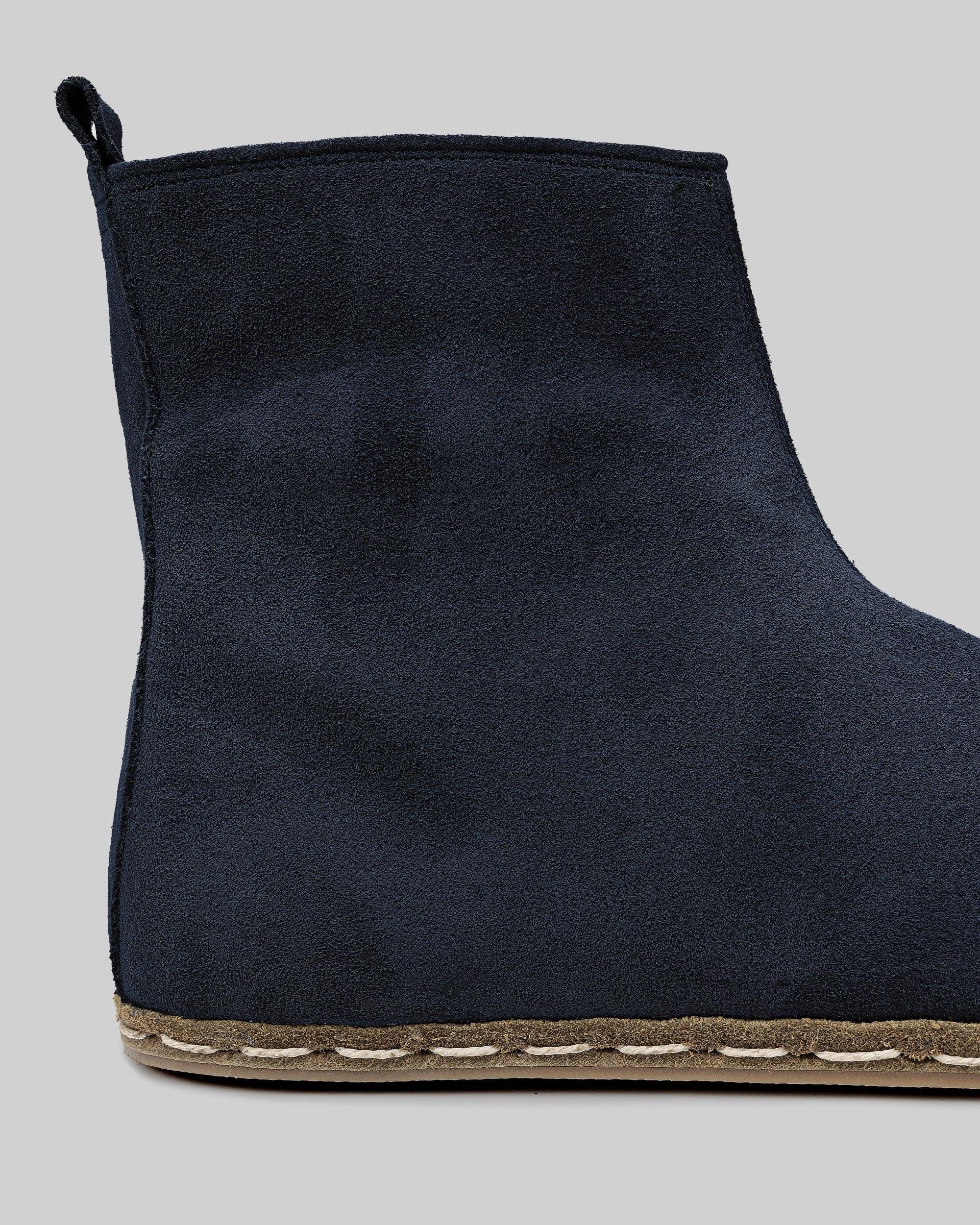 Top view Navy Suede Chelsea Boots - Handcrafted Calf Leather | Bespoky