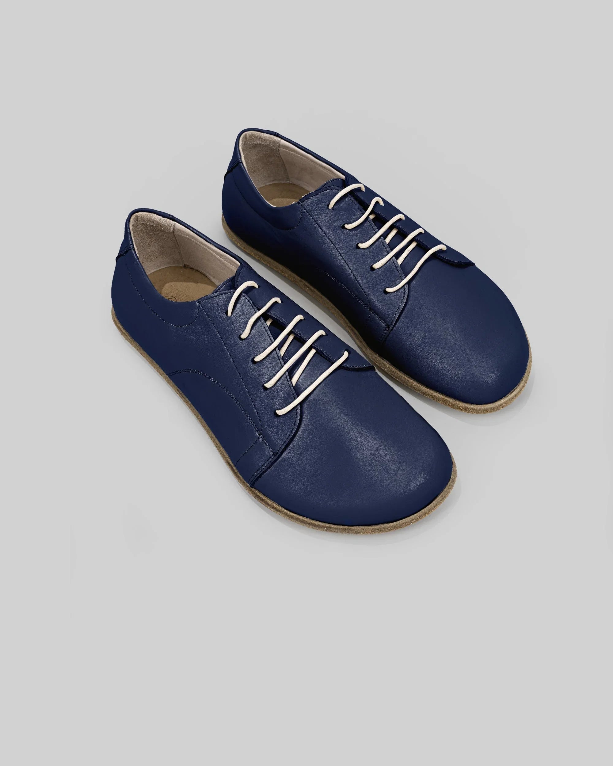 Women's Navy Blue Barefoot Sneaker - Handcrafted Calf Leather Wide Toe Box | Bespoky