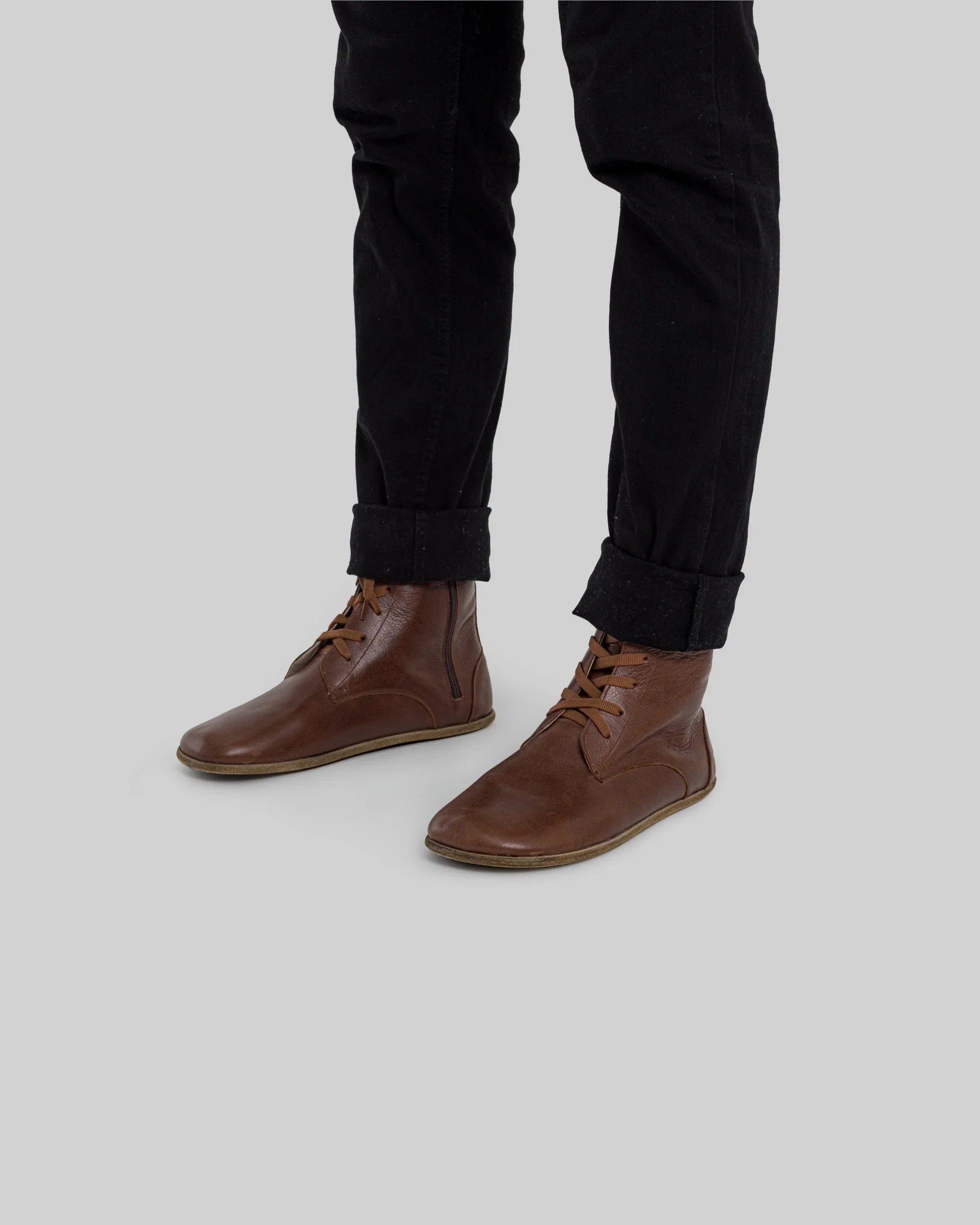 Back view Brown Barefoot Boot - Calf Leather Handcrafted | Bespoky