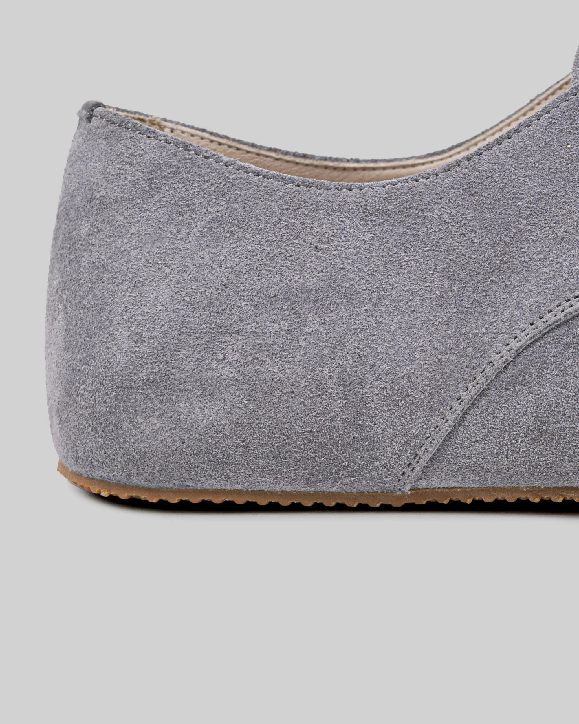 Top view Grey Suede Oxford Shoes - Handcrafted Calf Leather | Bespoky