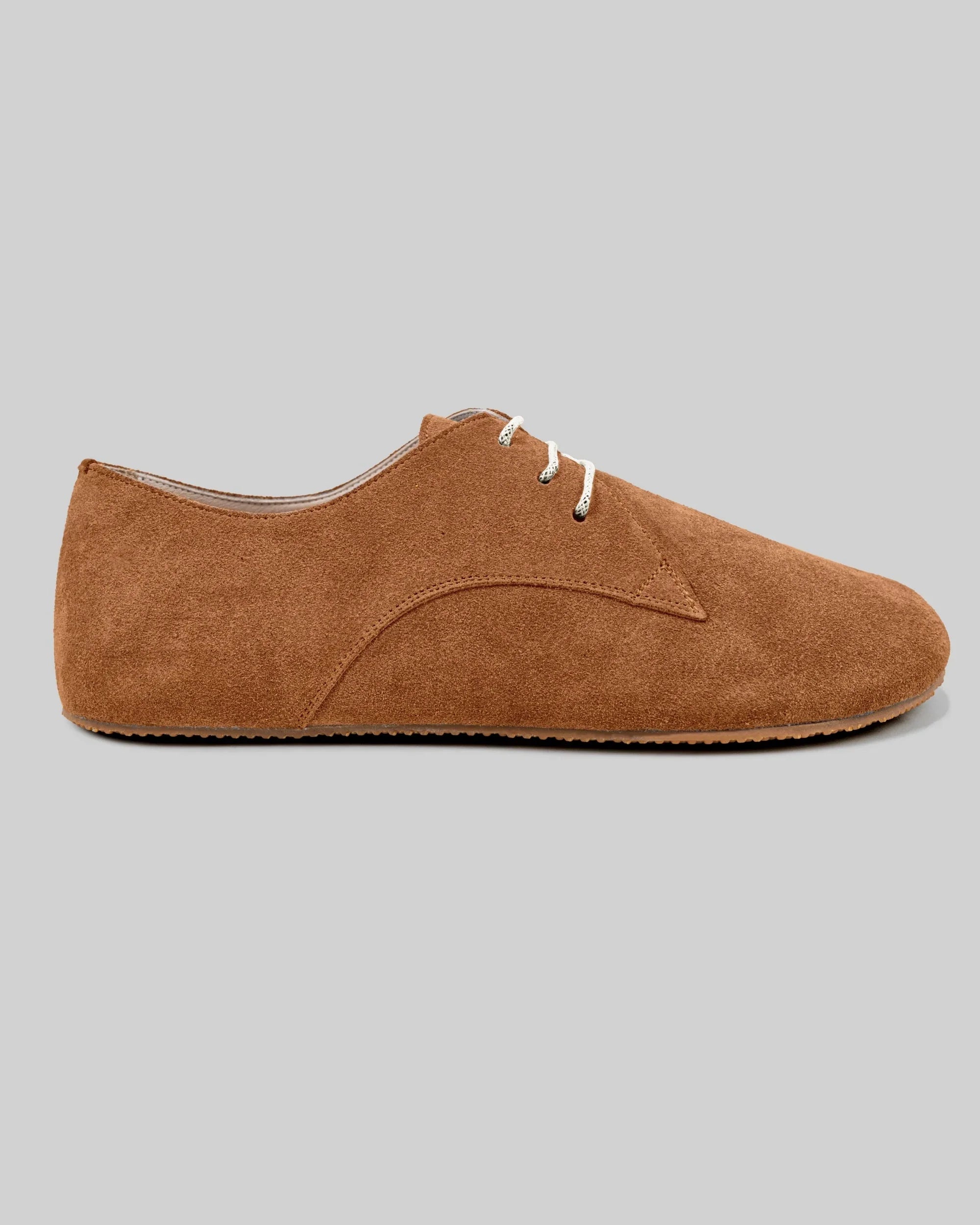 Side view Suede Oxford Shoes - Calf Leather Zero Drop | Bespoky