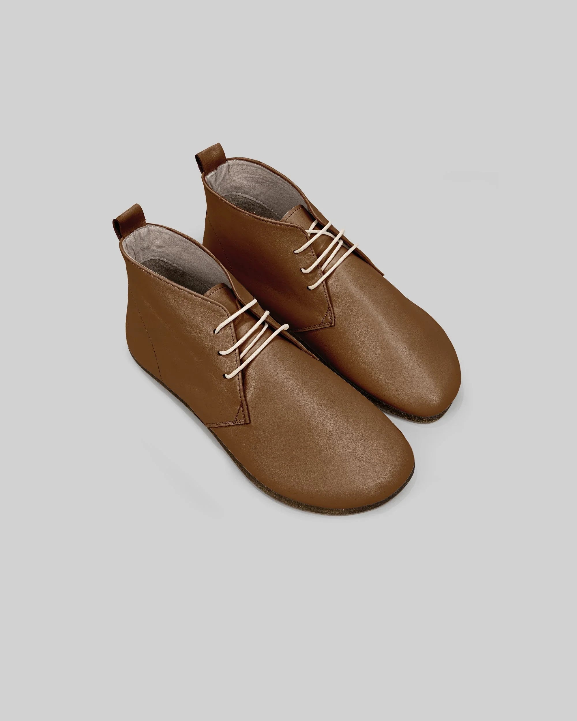 Men's Dark Tan Ankle Boots - Handcrafted Calf Leather Wide Toe Box | Bespoky