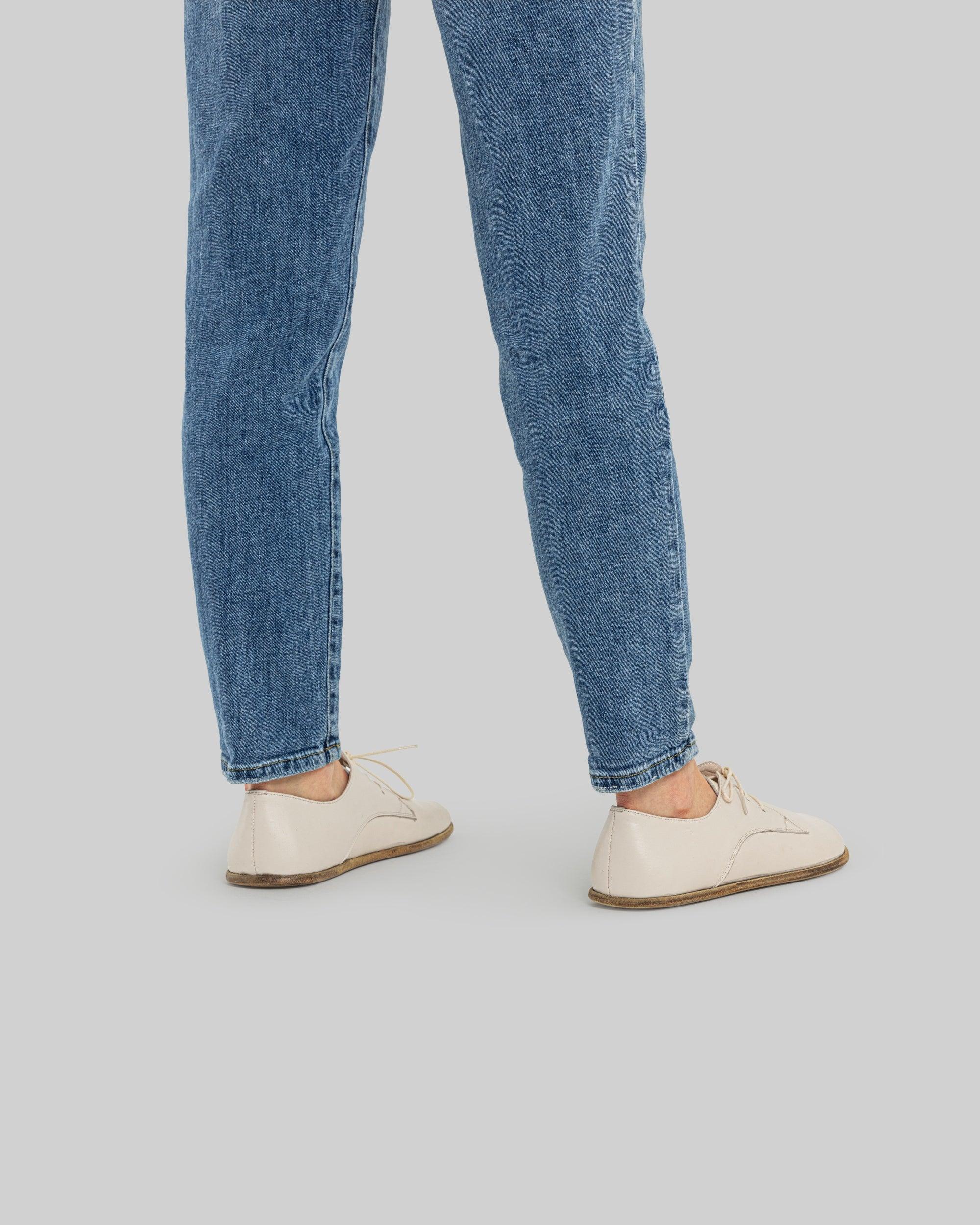 Detail Cream Oxford Shoes - Handcrafted Calf Leather Turkey | Bespoky