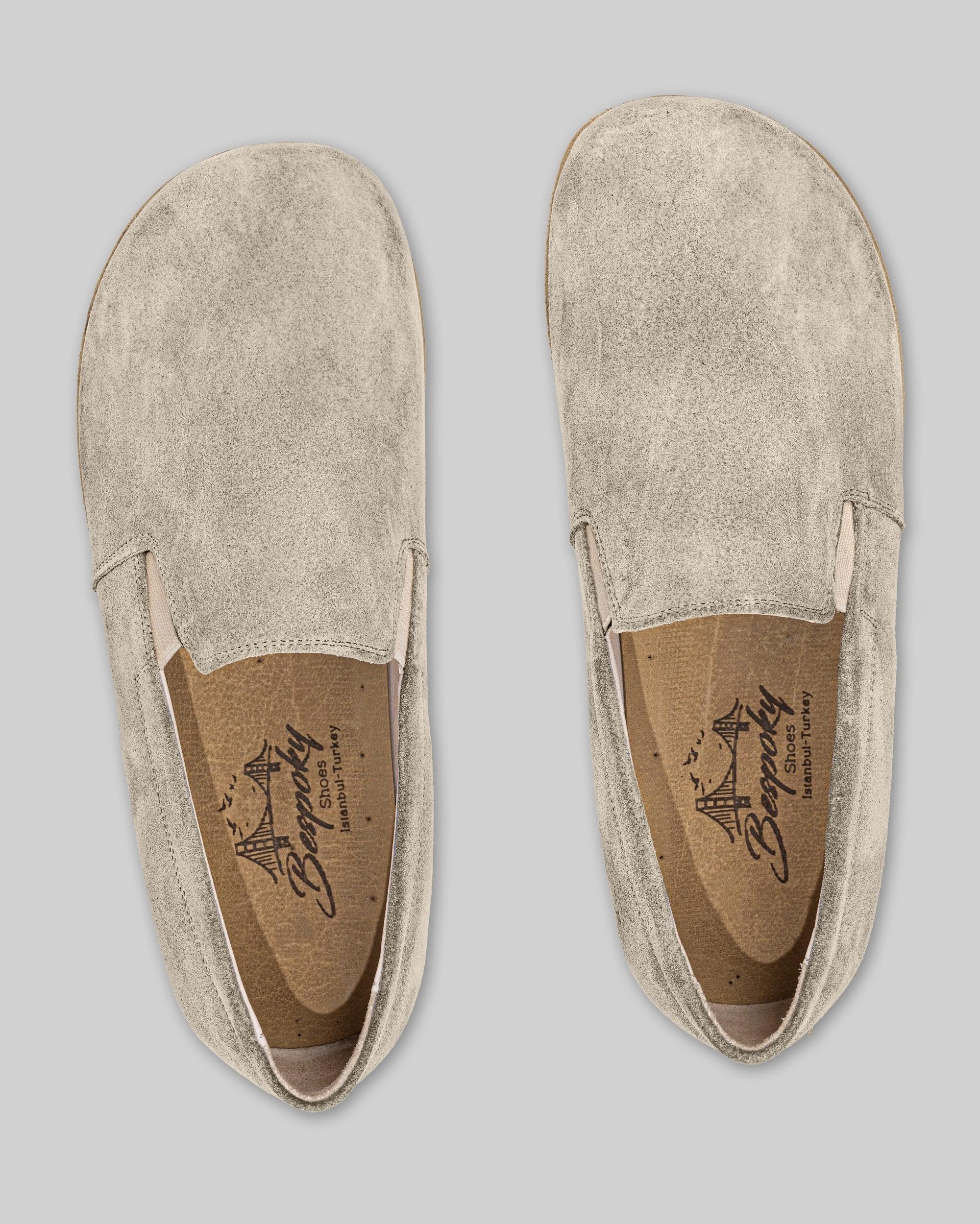 Back view Cream Barefoot Shoes - Calf Leather Handcrafted | Bespoky