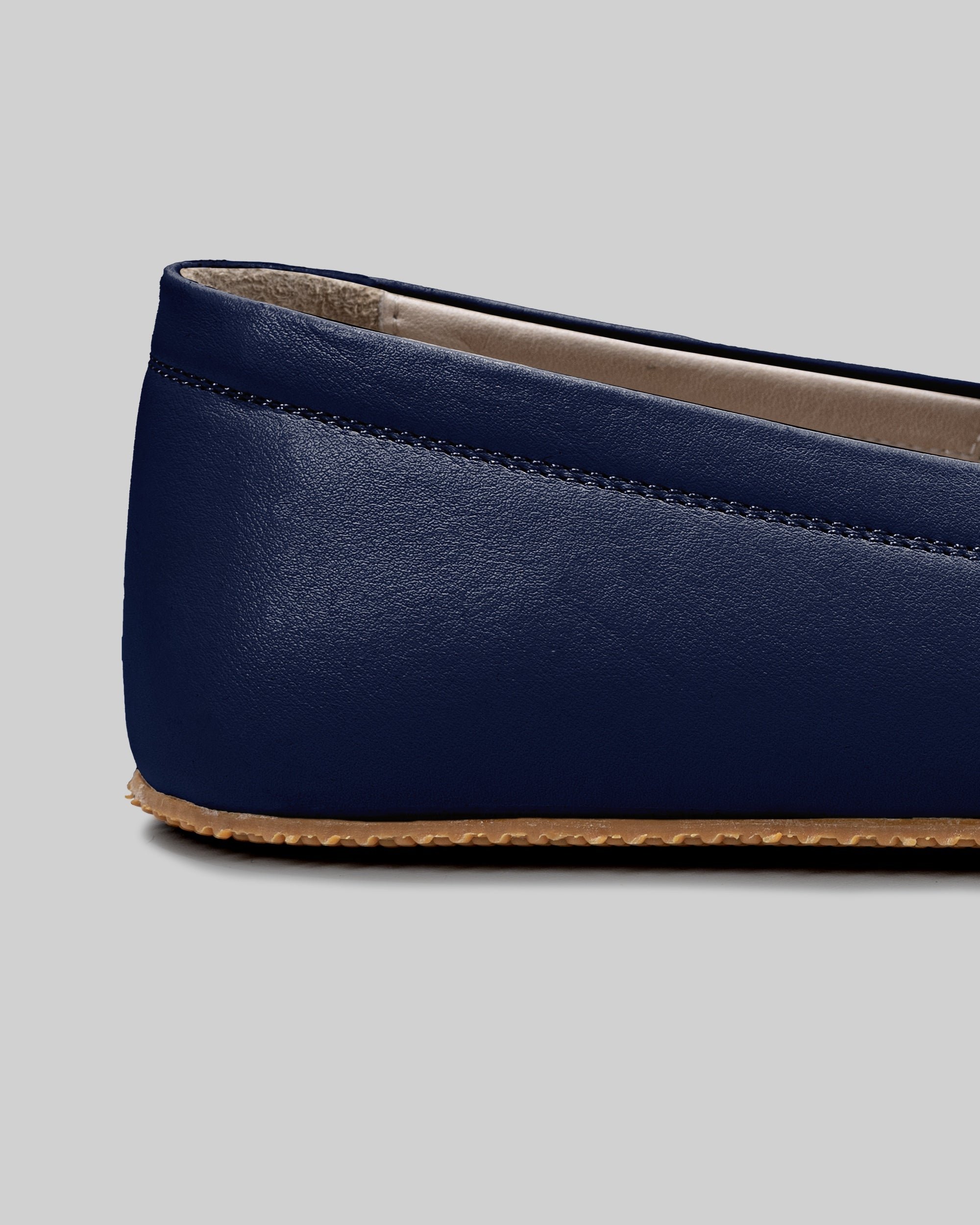 Top view Navy Blue Barefoot Shoes - Handcrafted Calf Leather | Bespoky