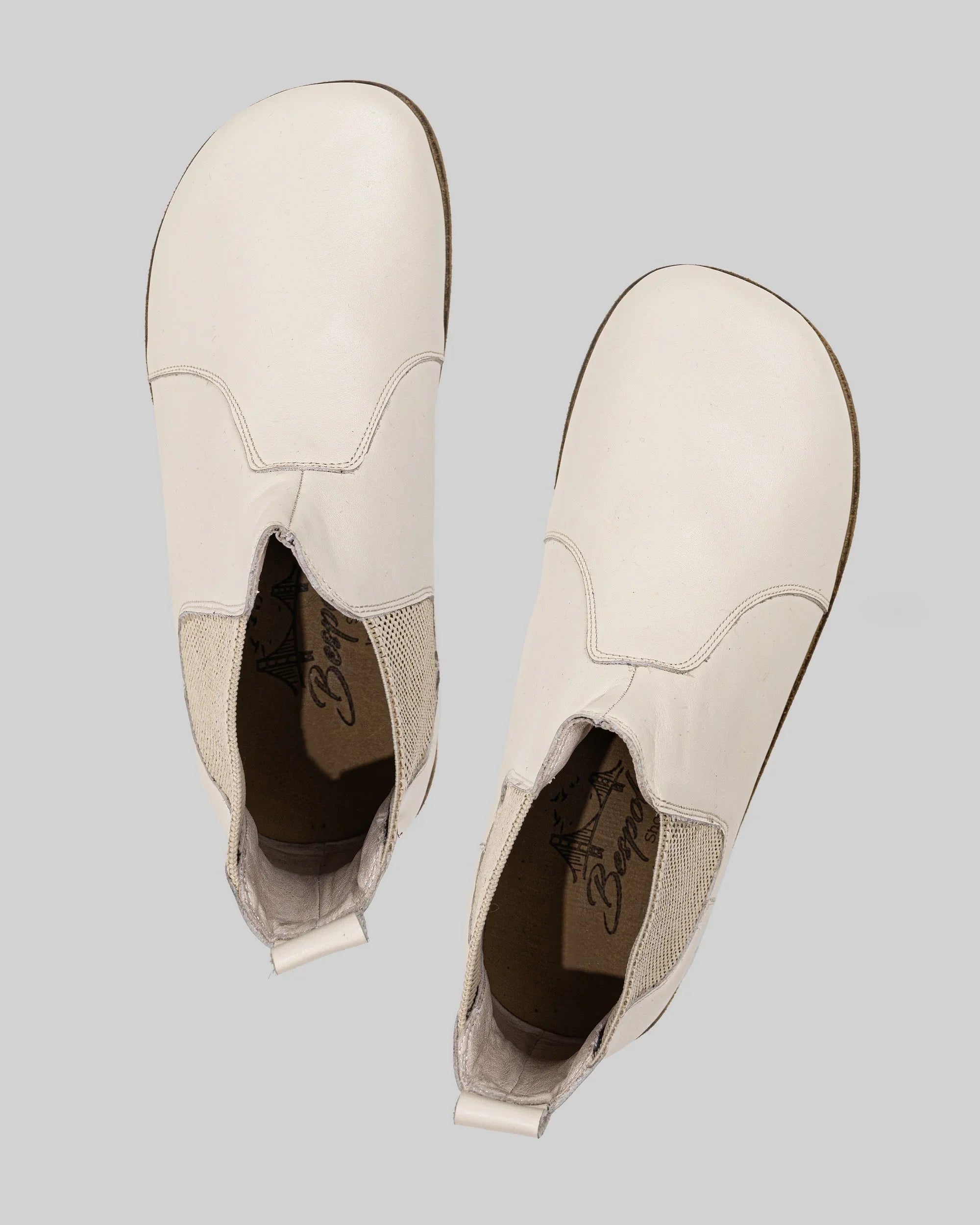 Sole detail Cream Chelsea Boots - Zero Drop Calf Leather | Bespoky