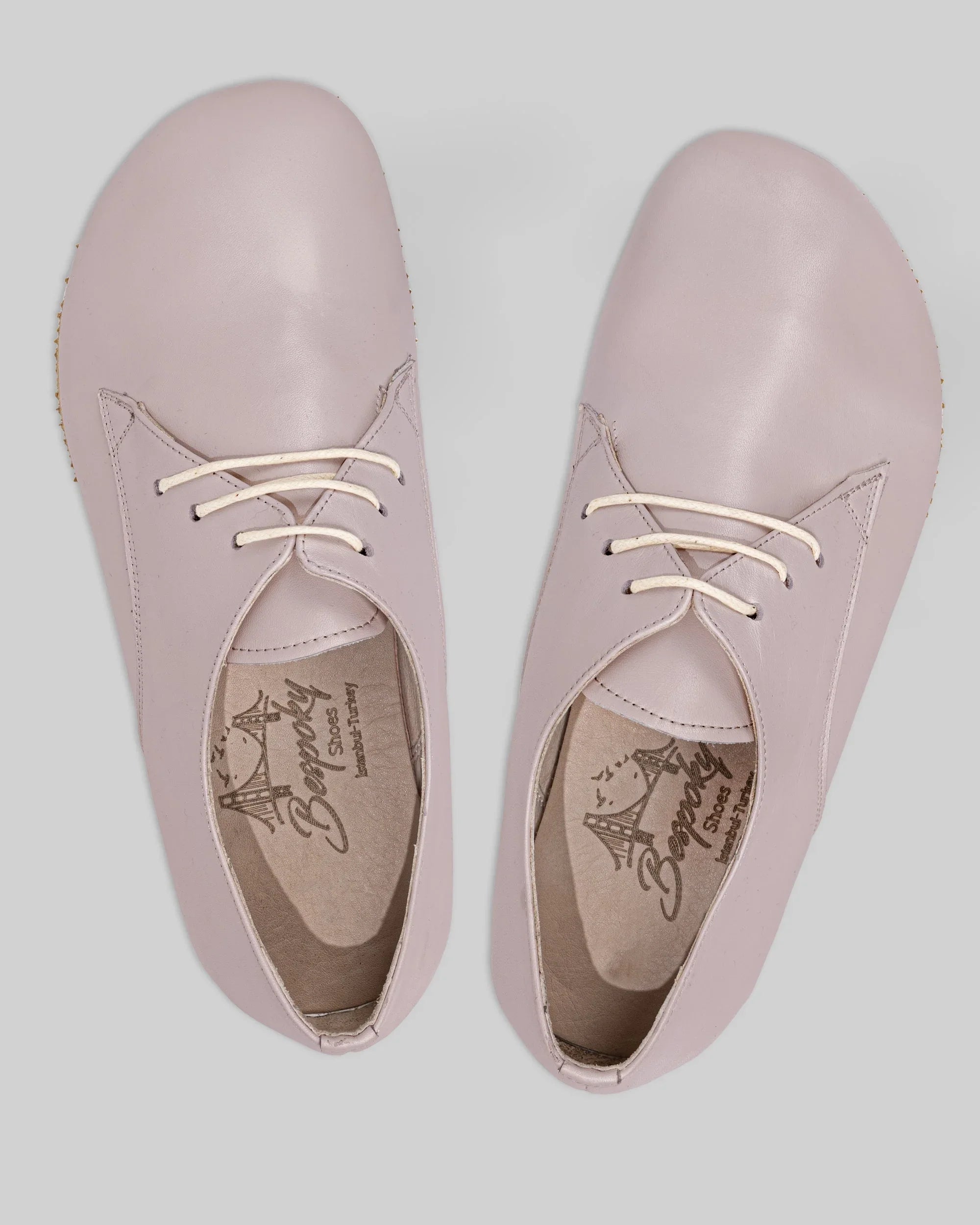 Side view Pink Oxford Shoes - Calf Leather Zero Drop | Bespoky