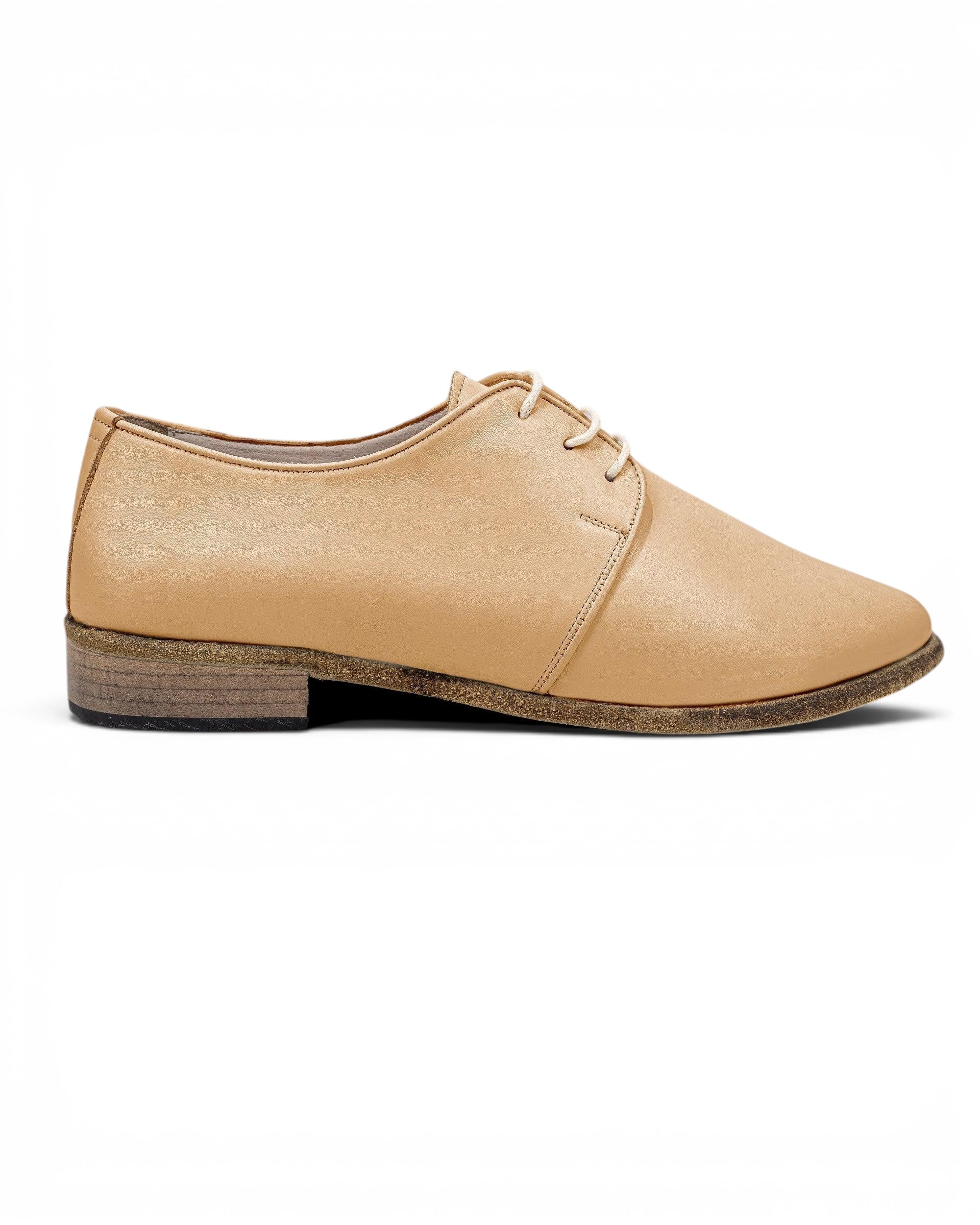 Detail Melon Yellow Pointed Toe Oxford - Handcrafted Calf Leather Turkey | Bespoky