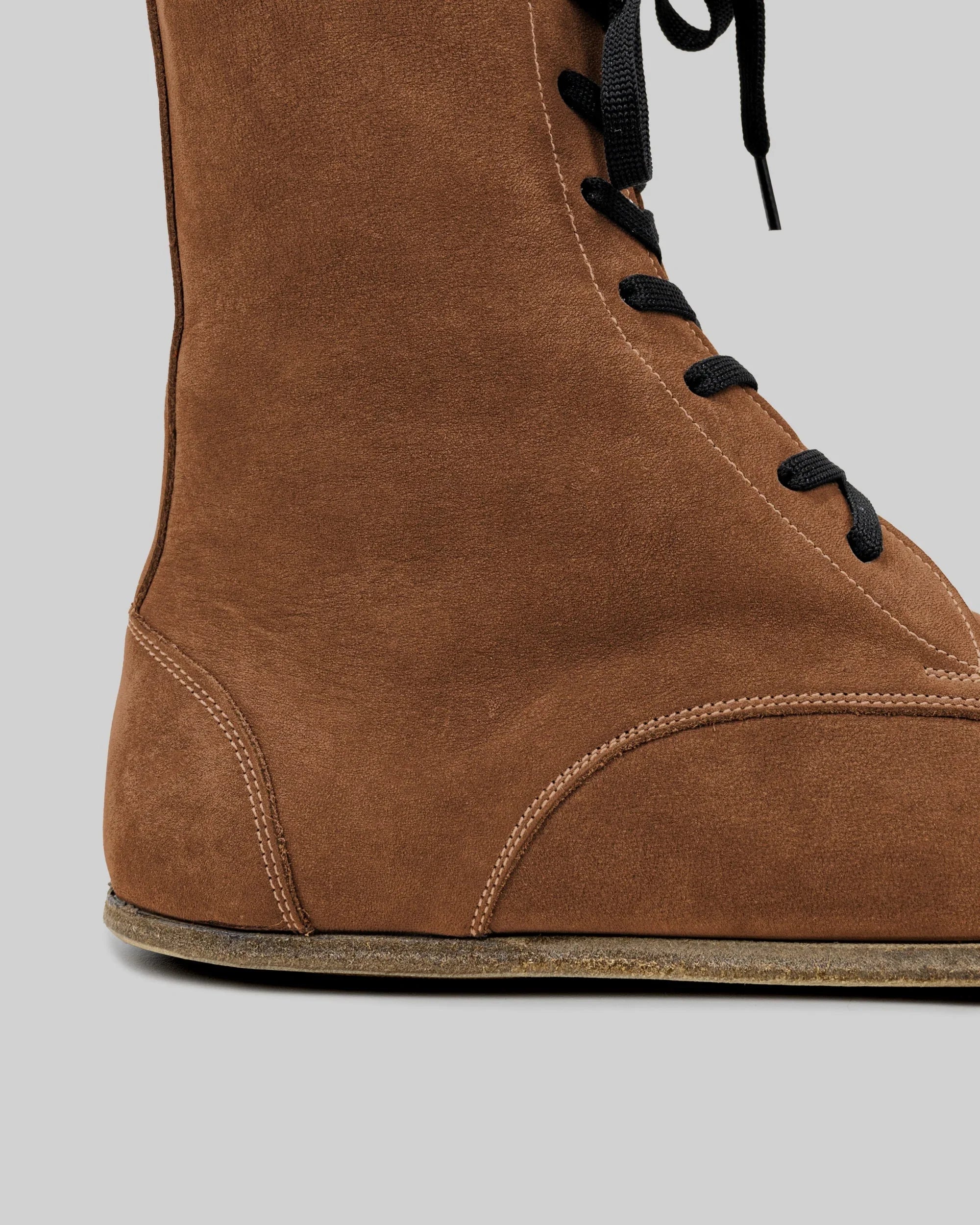Top view Tan Nubuck Barefoot Boot - Handcrafted Calf Leather | Bespoky