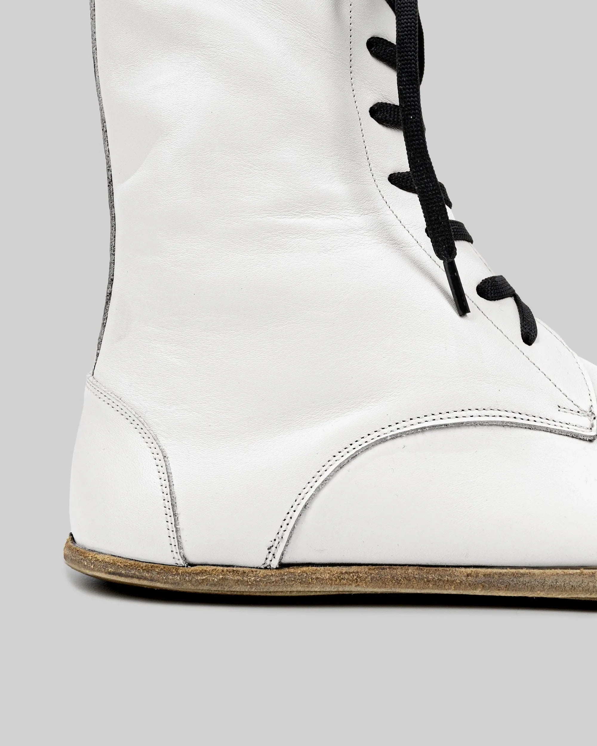 Top view White Barefoot Boot - Handcrafted Calf Leather | Bespoky