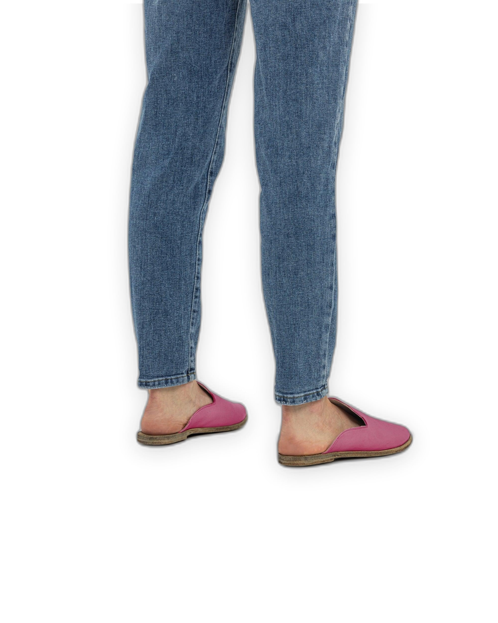 Top view Fuchsia Pointed Toe Mules - Handcrafted Calf Leather | Bespoky