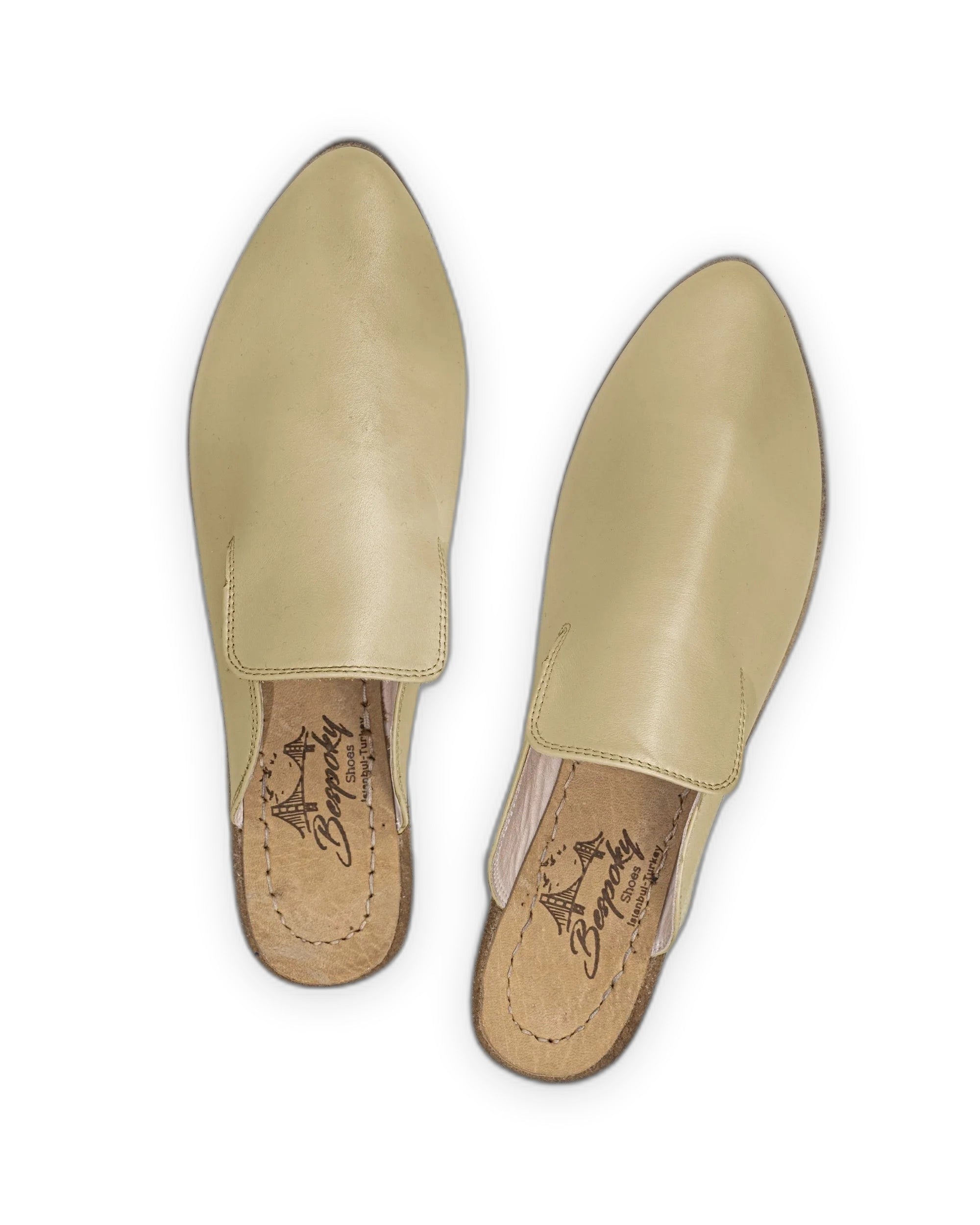 Side view Yellow Pointed Toe Mules - Calf Leather Zero Drop | Bespoky