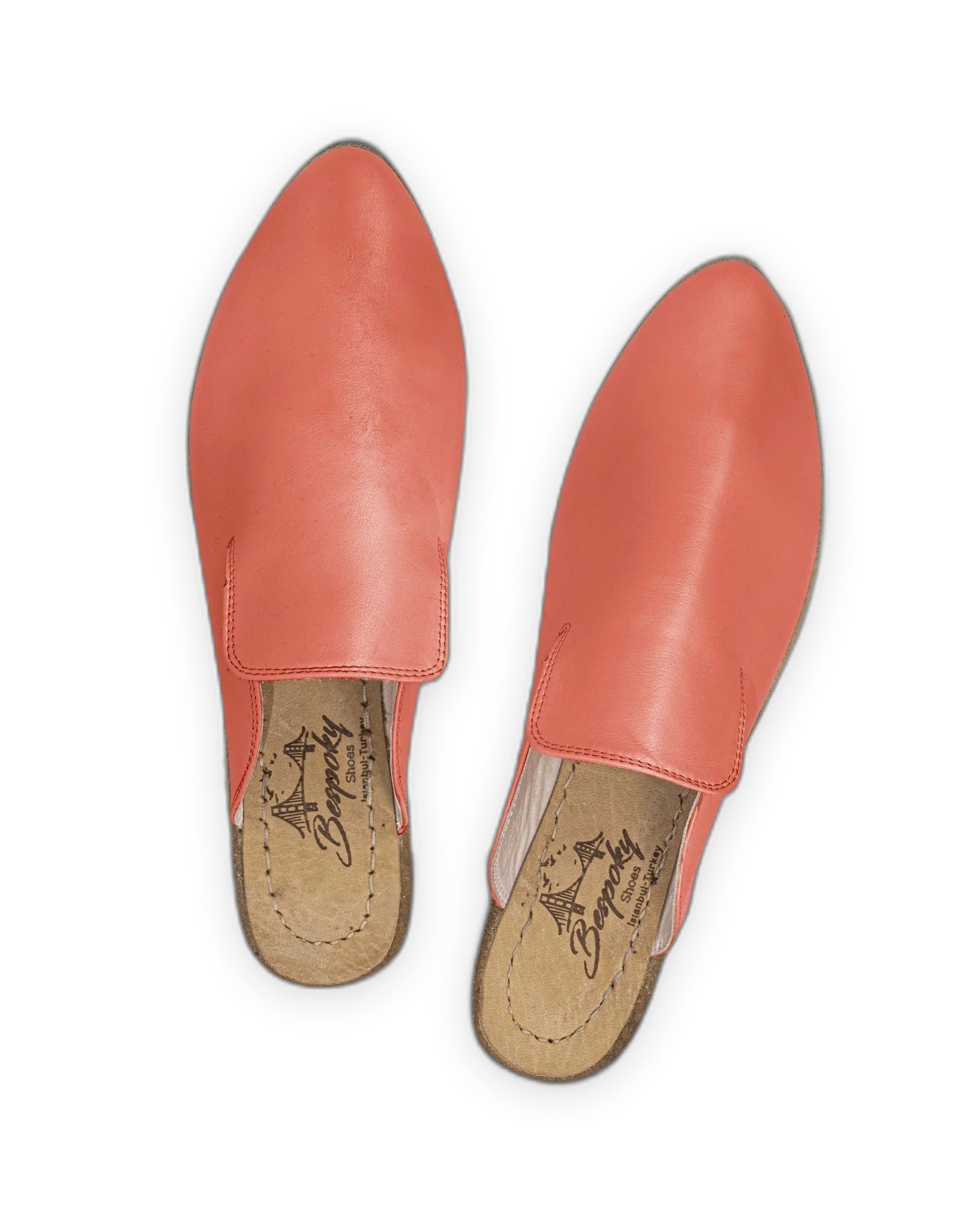 Side view Pomegranate Pointed Toe Mules - Calf Leather Zero Drop | Bespoky