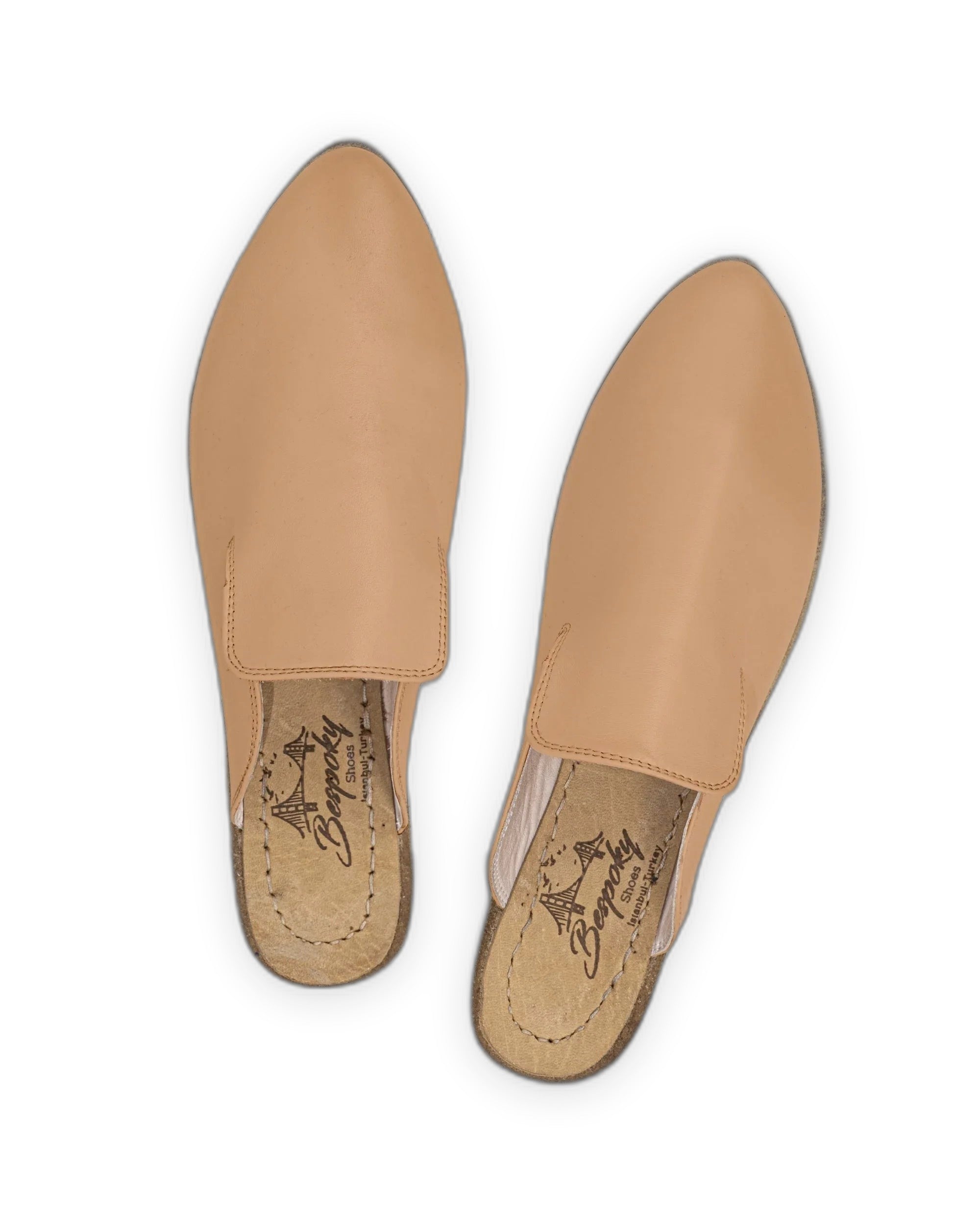 Pair Undyed Pointed Toe Mules - Barefoot Wide Toe Calf Leather | Bespoky