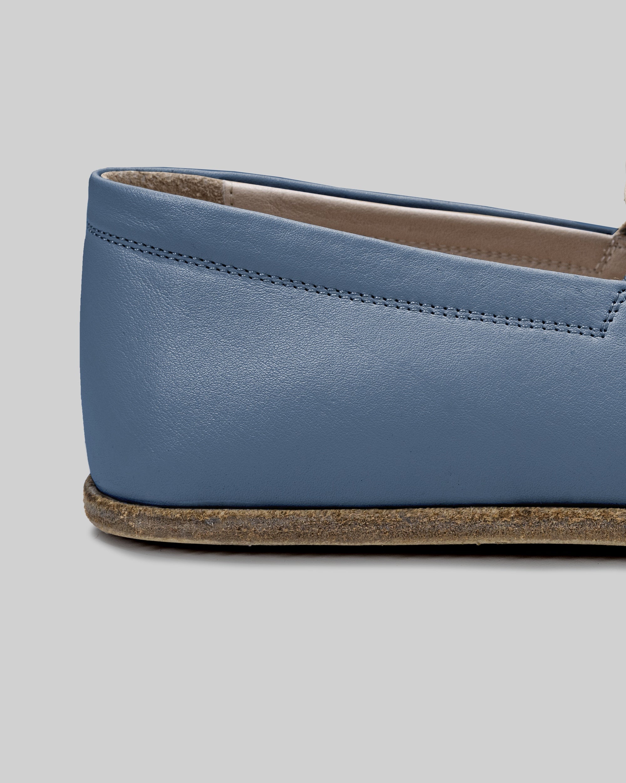 Top view Jean Blue Barefoot Shoes - Handcrafted Calf Leather | Bespoky