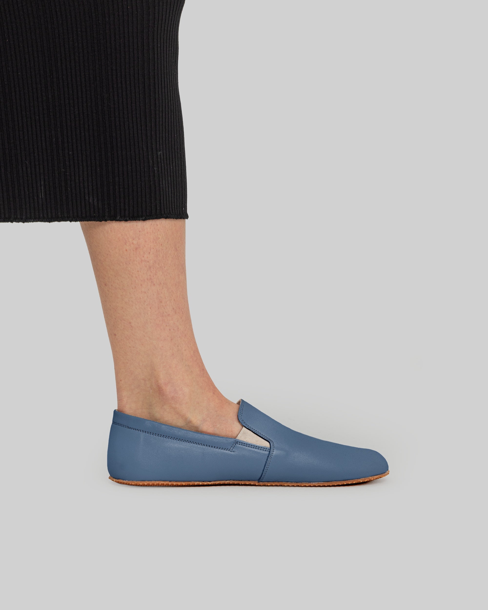 Pair Jean Blue Barefoot Shoes - Barefoot Wide Toe Calf Leather | Bespoky