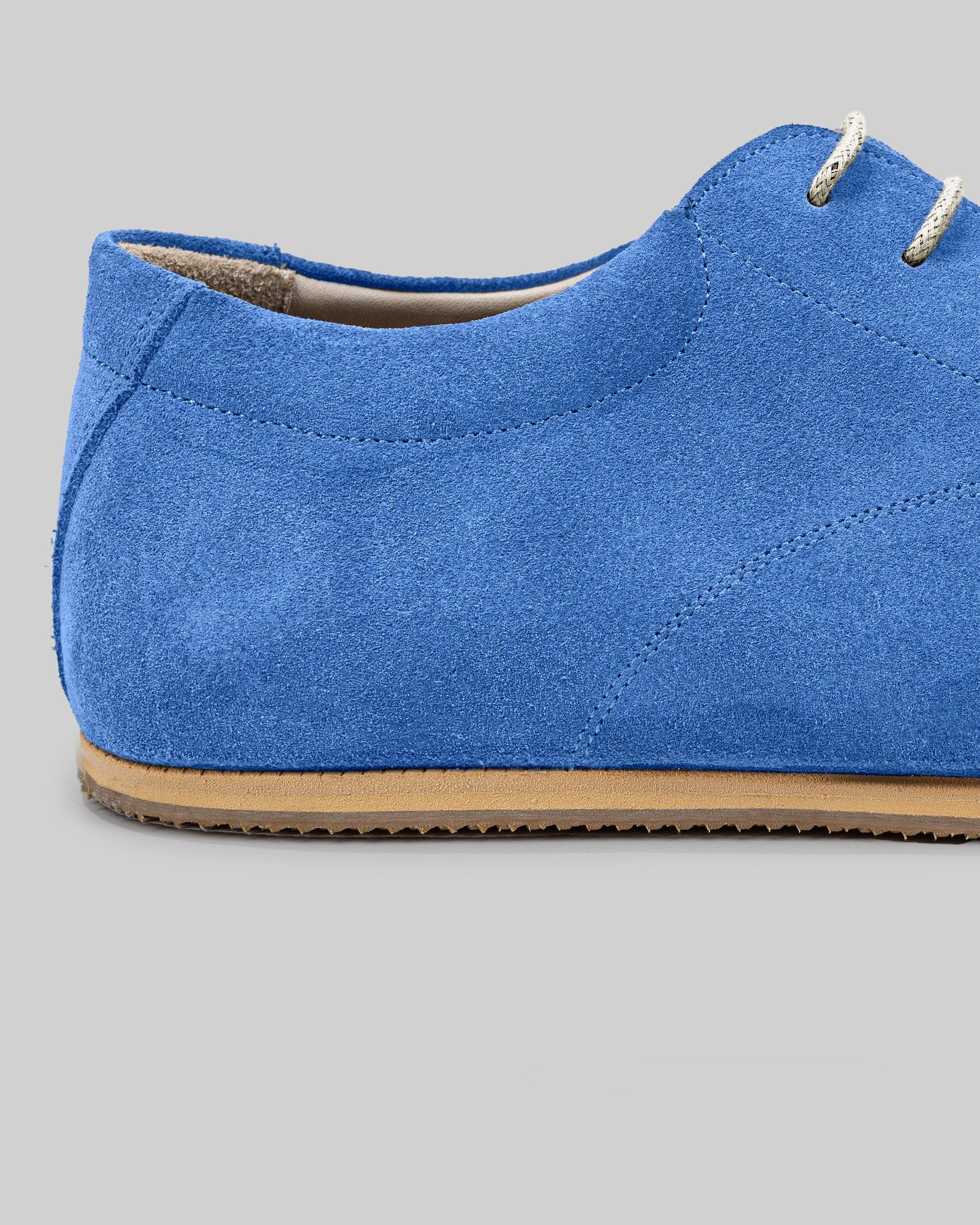 Side view Blue Barefoot Sneaker - Calf Leather Zero Drop | Bespoky