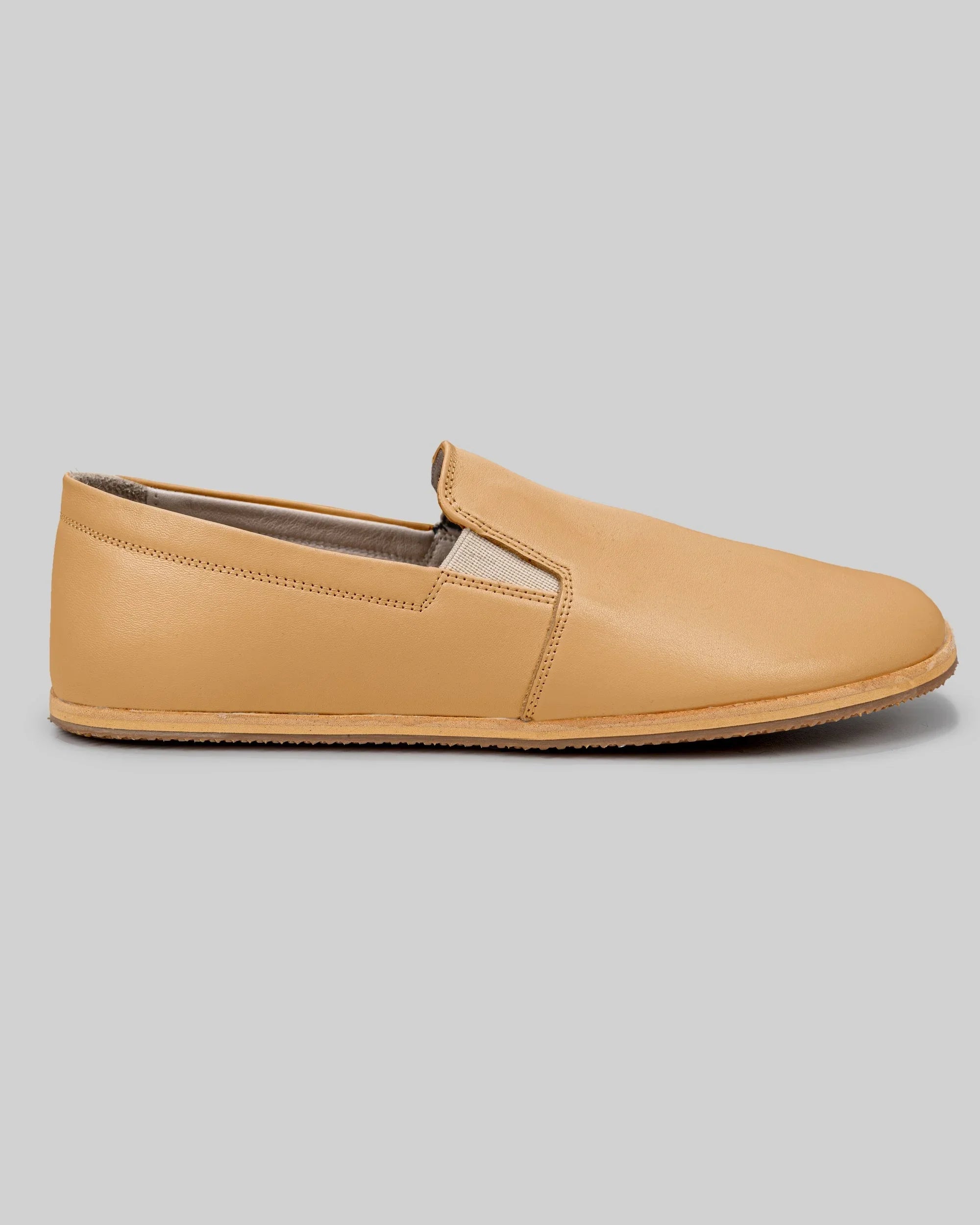 Detail Melon Yellow Barefoot Shoes - Handcrafted Calf Leather Turkey | Bespoky
