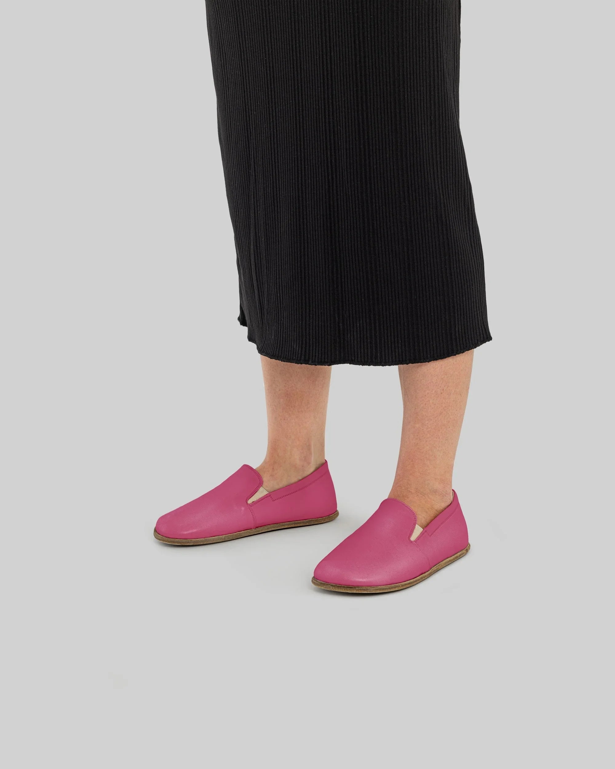 Top view Fuchsia Barefoot Shoes - Handcrafted Calf Leather | Bespoky