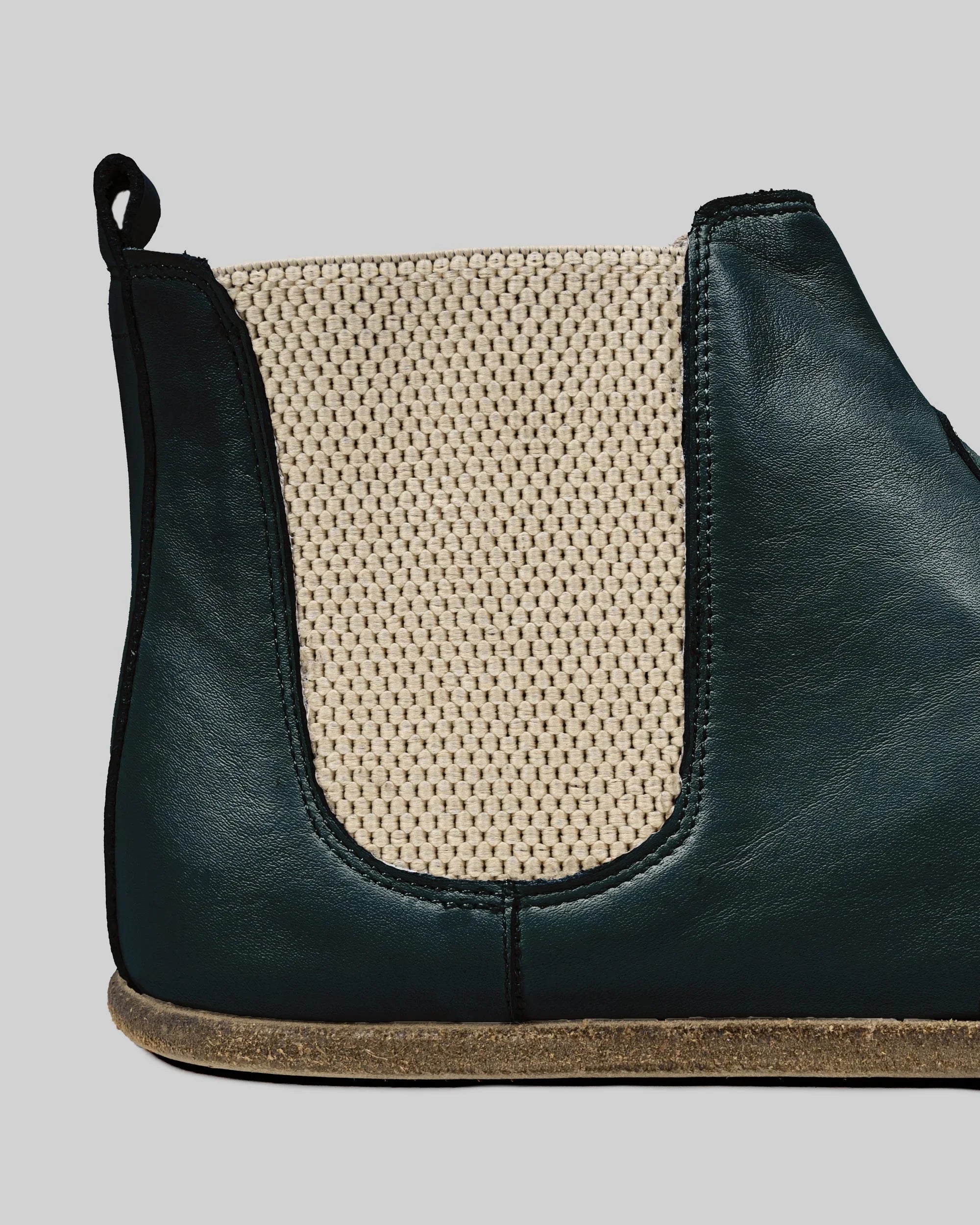 Top view Dark Green Chelsea Boots - Handcrafted Calf Leather | Bespoky