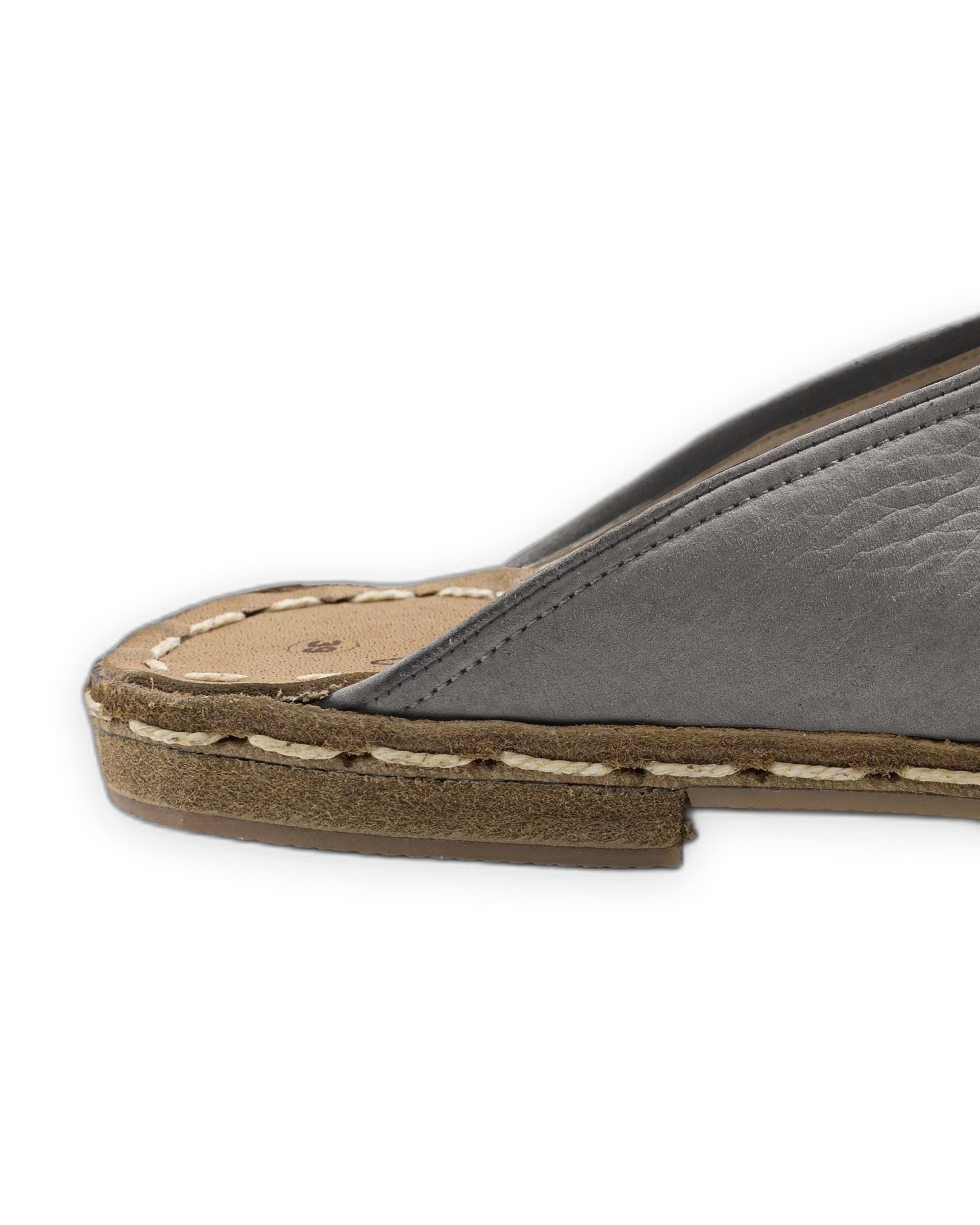 Top view Grey Nubuck Slippers - Handcrafted Calf Leather | Bespoky