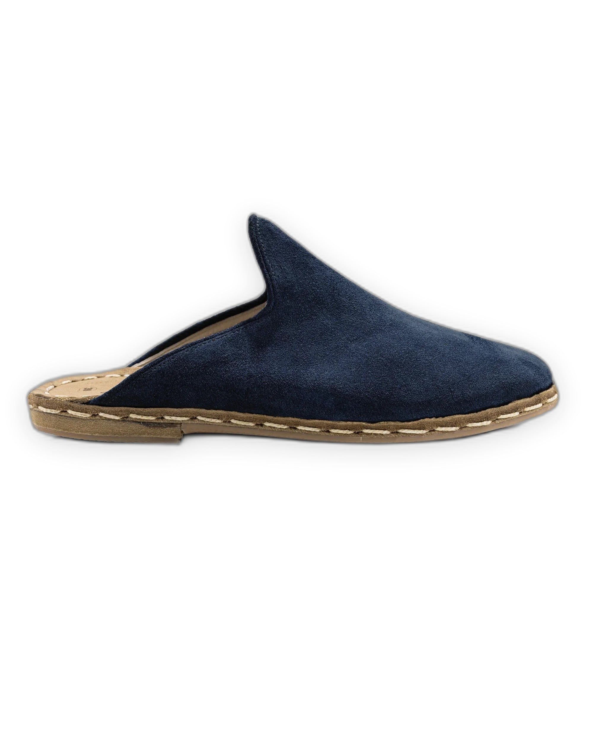 Top view Navy Suede Slippers - Handcrafted Calf Leather | Bespoky