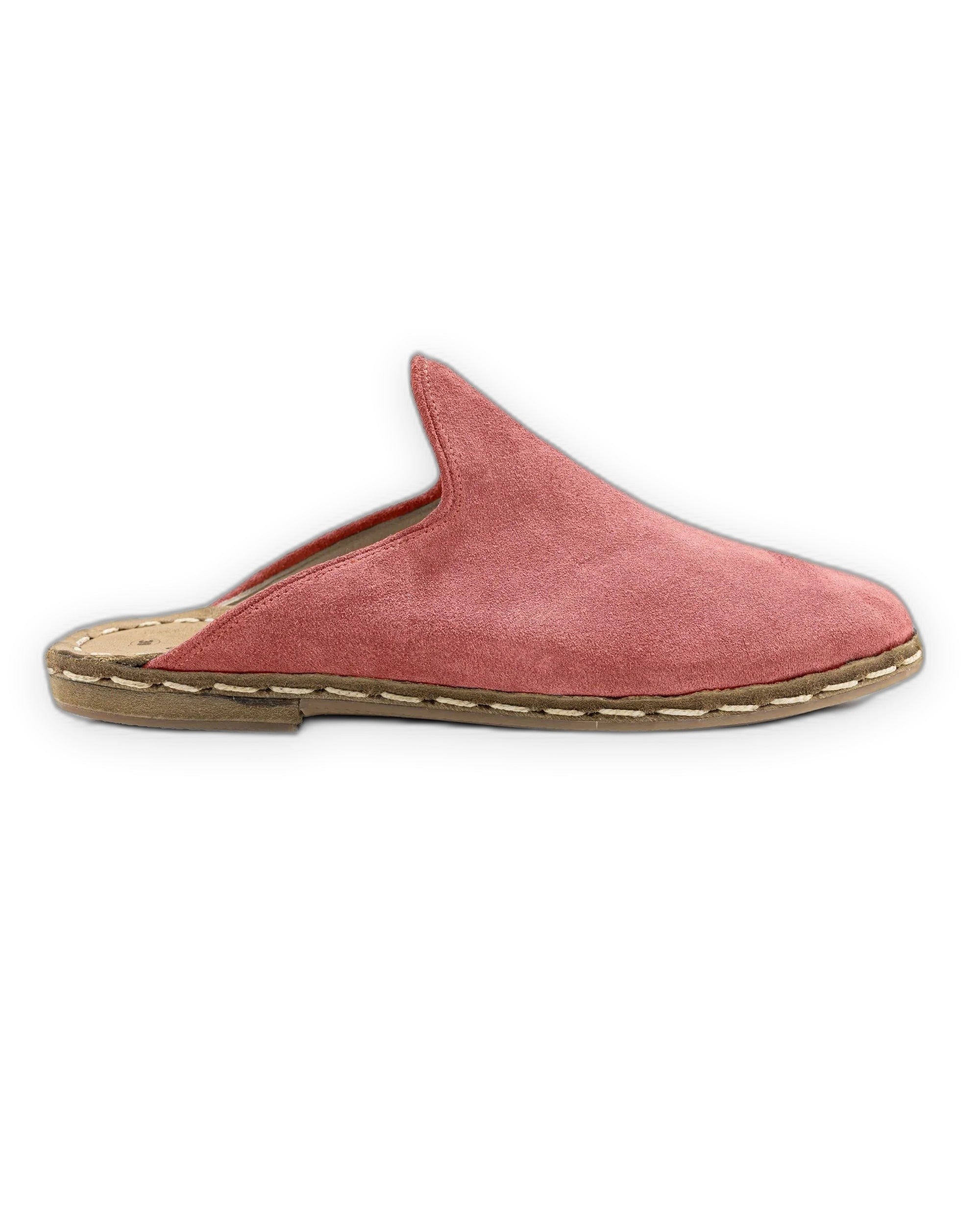 Top view Pink Suede Slippers - Handcrafted Calf Leather | Bespoky