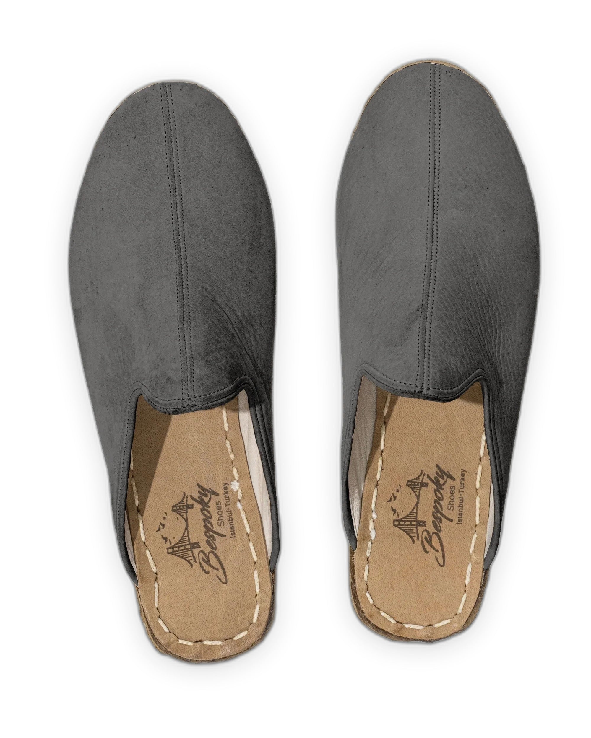 Side view Smoked Nubuck Slippers - Calf Leather Zero Drop | Bespoky