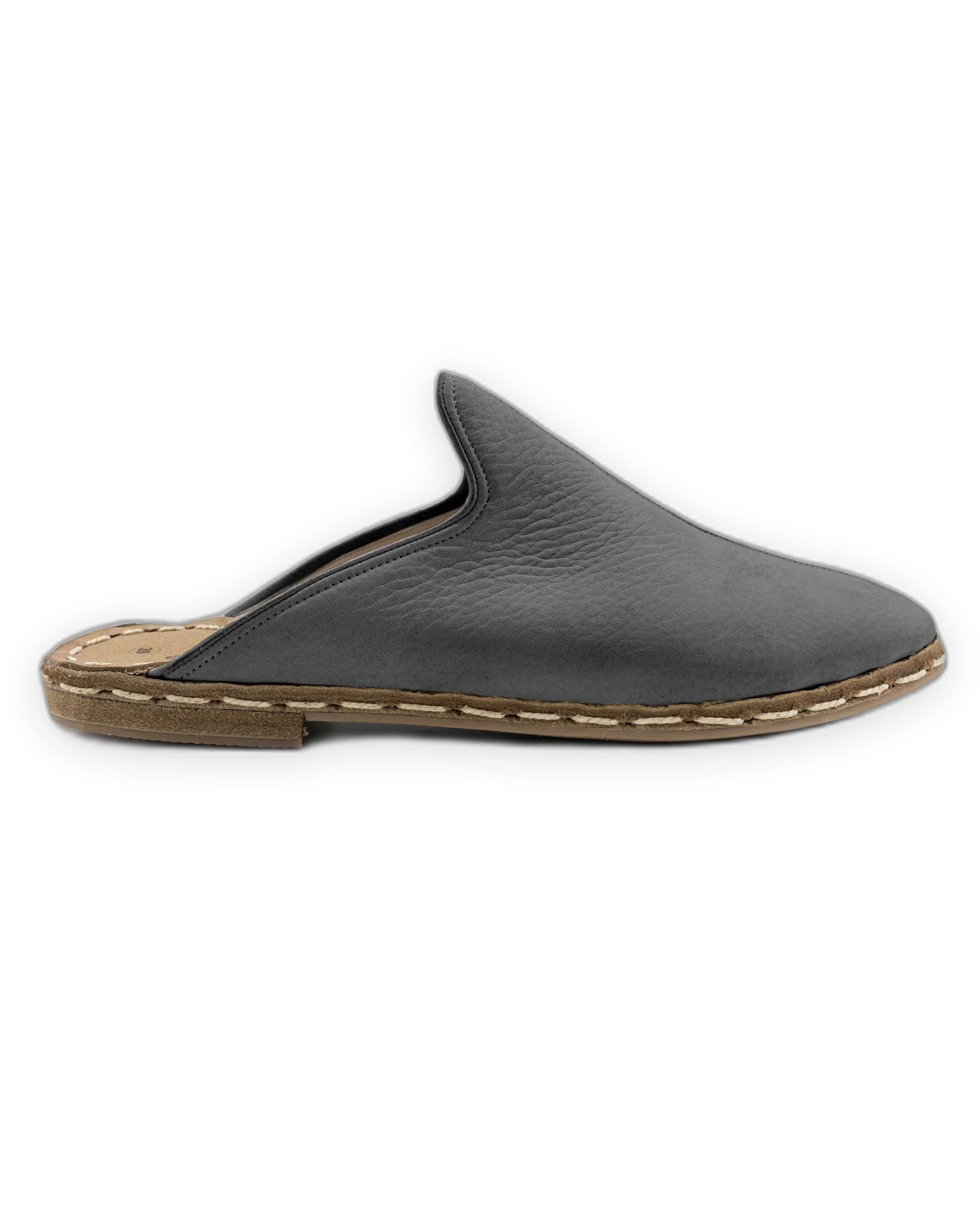 Side view Smoked Nubuck Slippers - Calf Leather Zero Drop | Bespoky