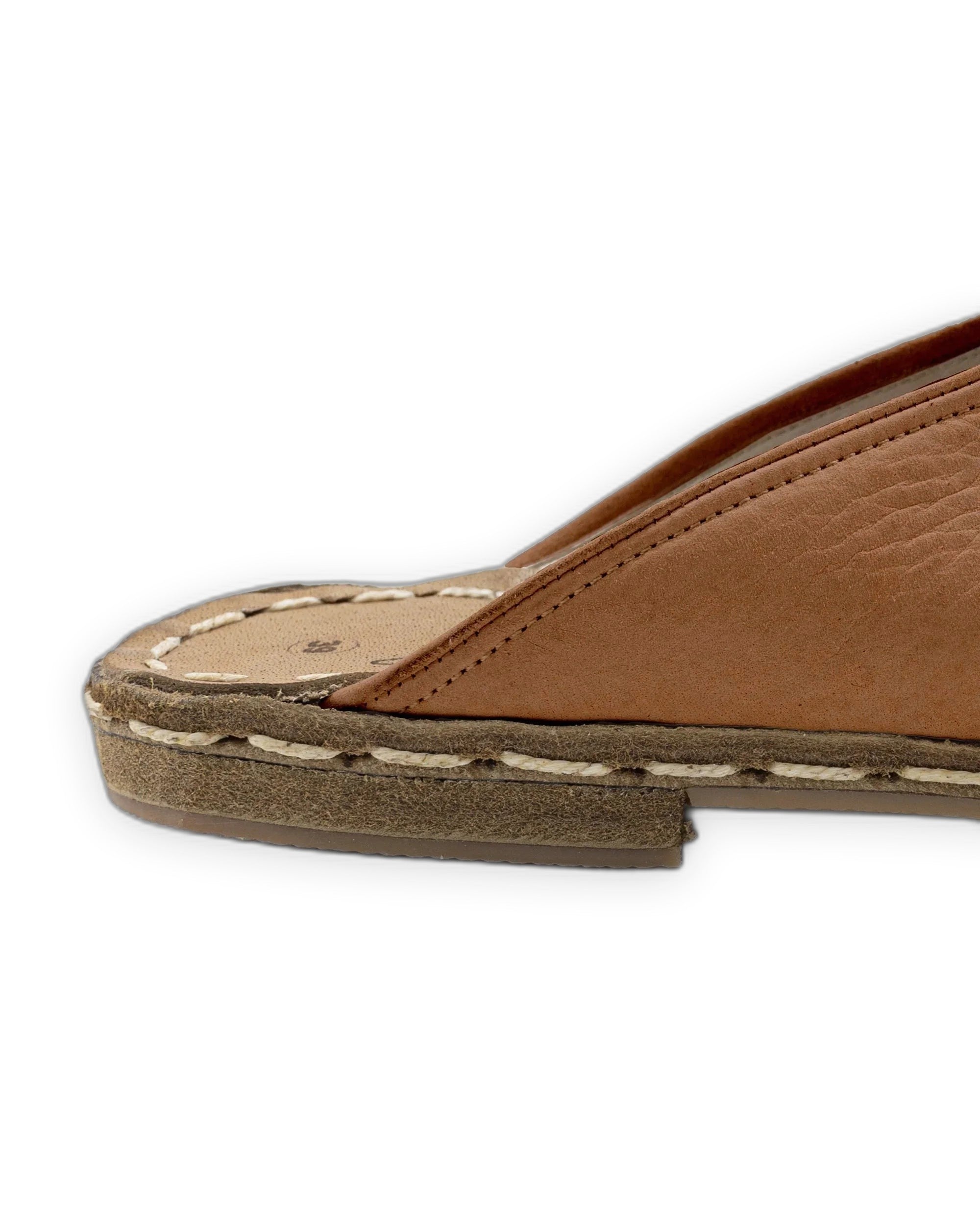 Top view Tan Nubuck Slippers - Handcrafted Calf Leather | Bespoky