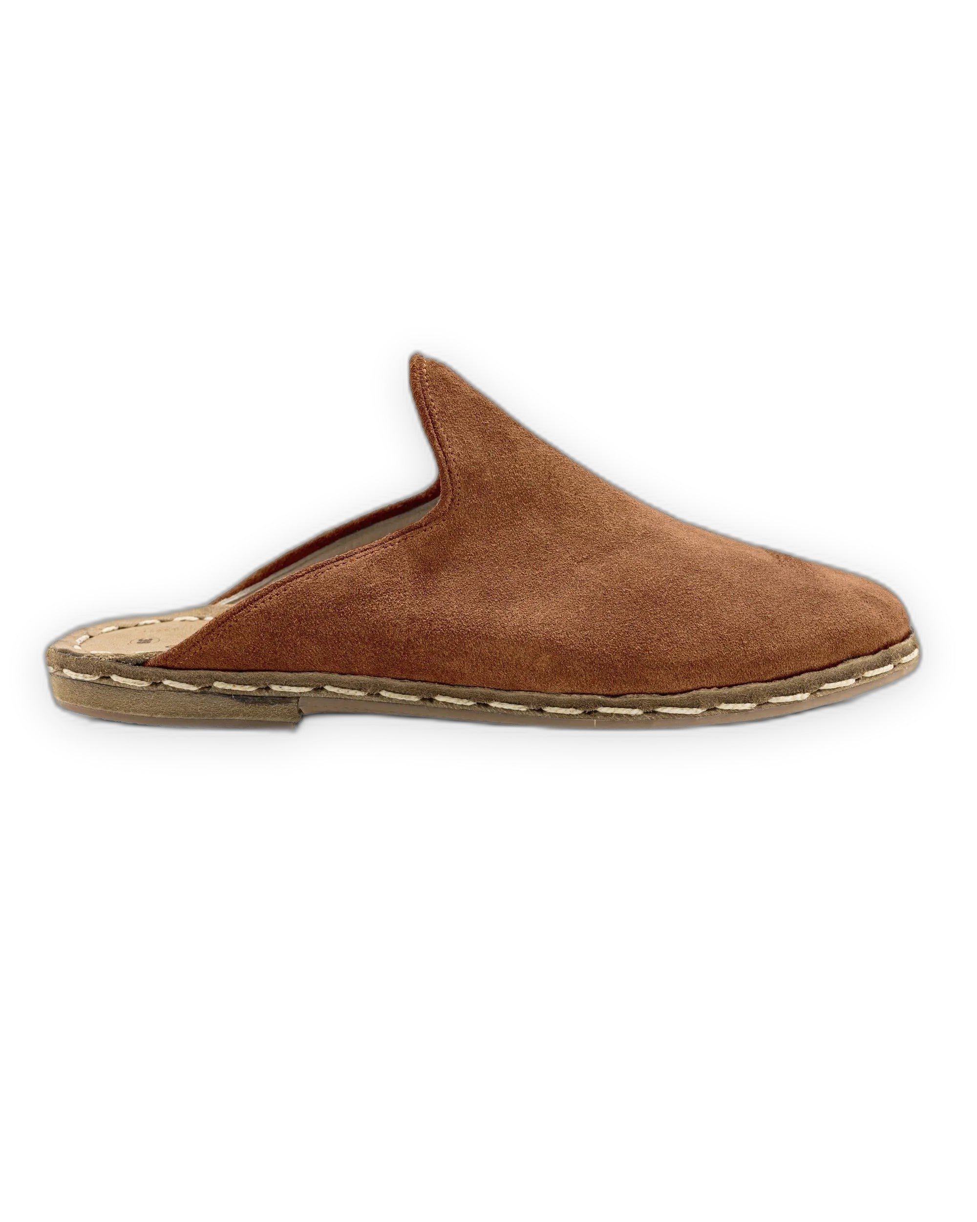 Top view Tan Suede Slippers - Handcrafted Calf Leather | Bespoky