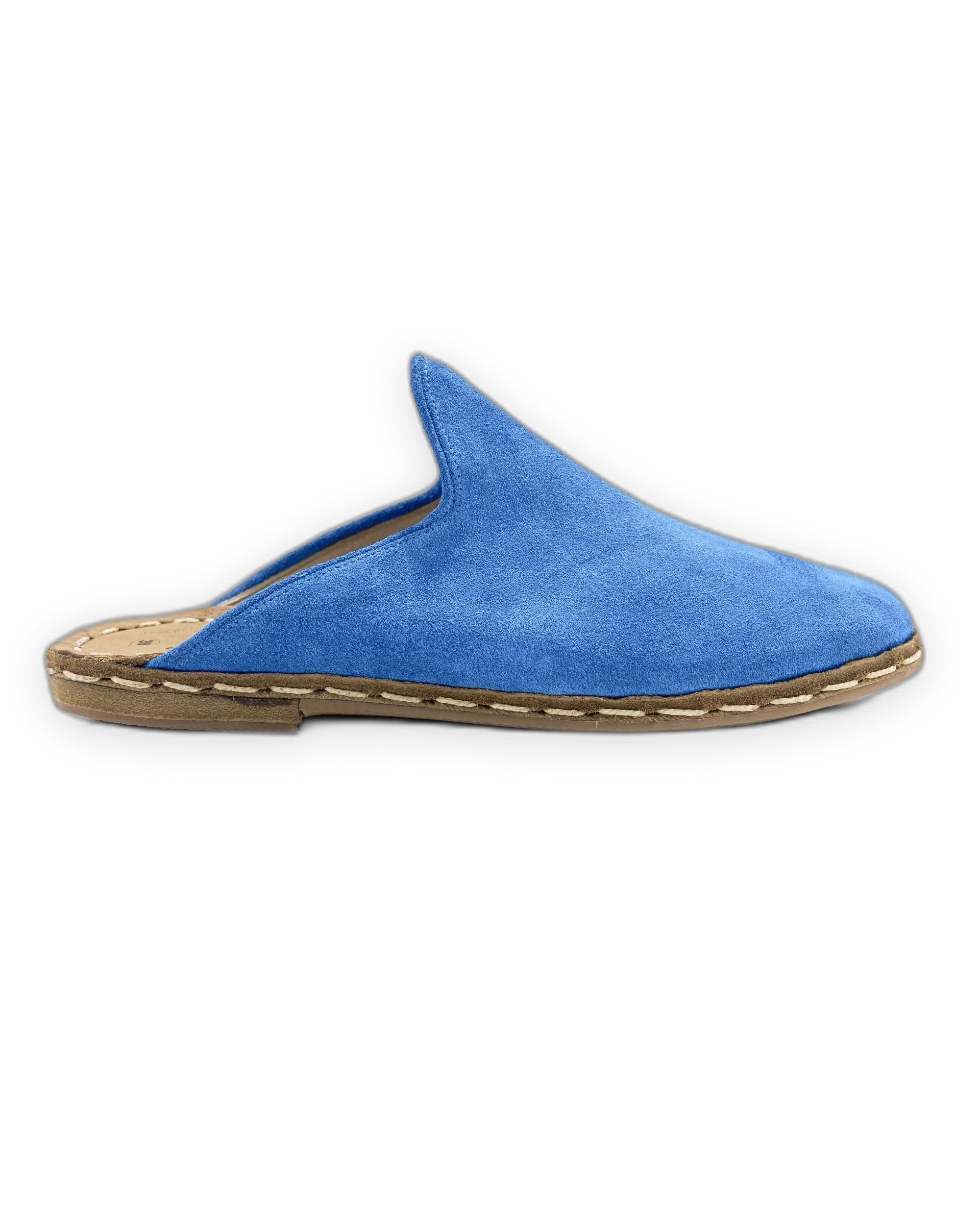 Side view Blue Slippers - Calf Leather Zero Drop | Bespoky