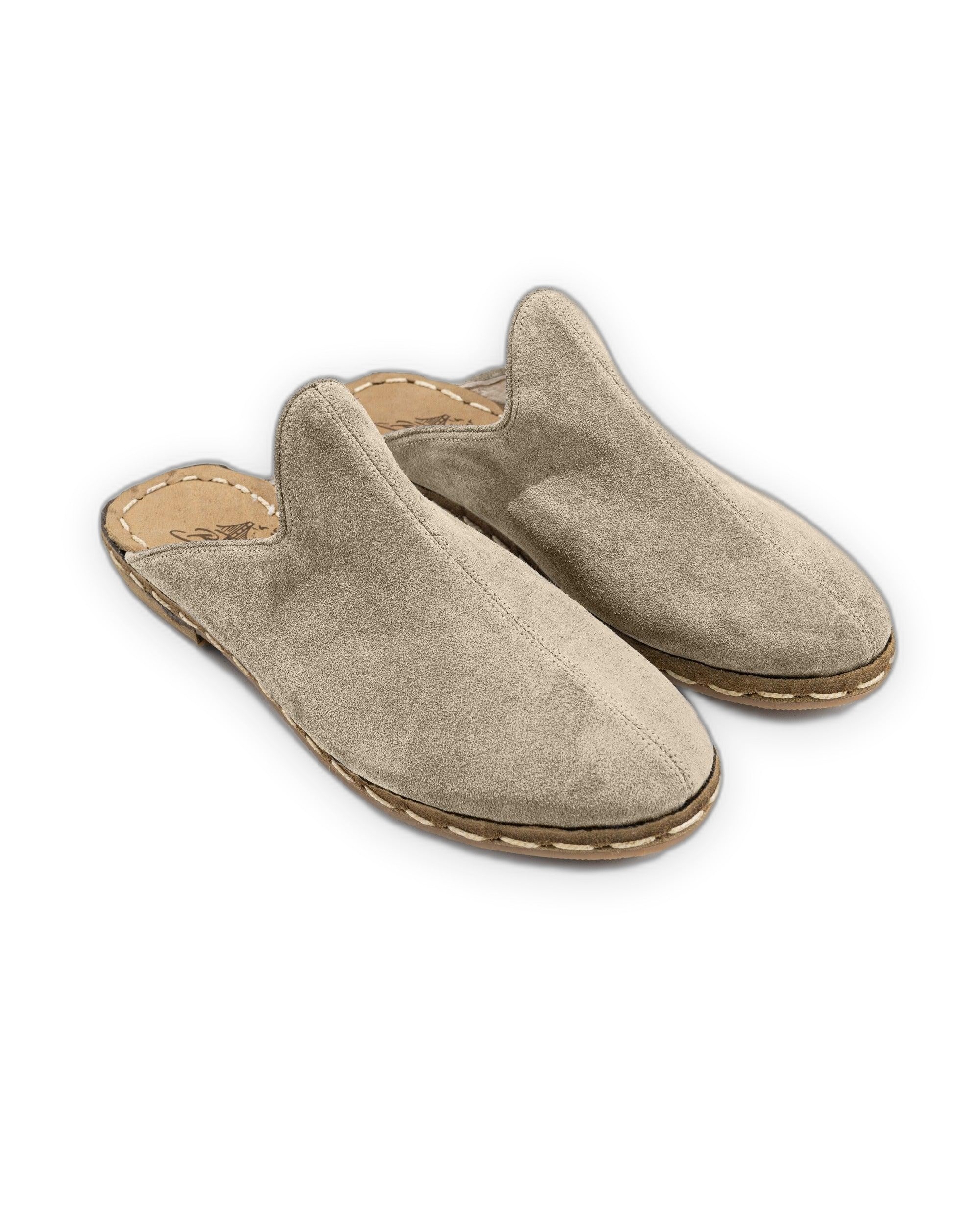 Women's Cream Suede Slippers - Handcrafted Calf Leather Wide Toe Box | Bespoky