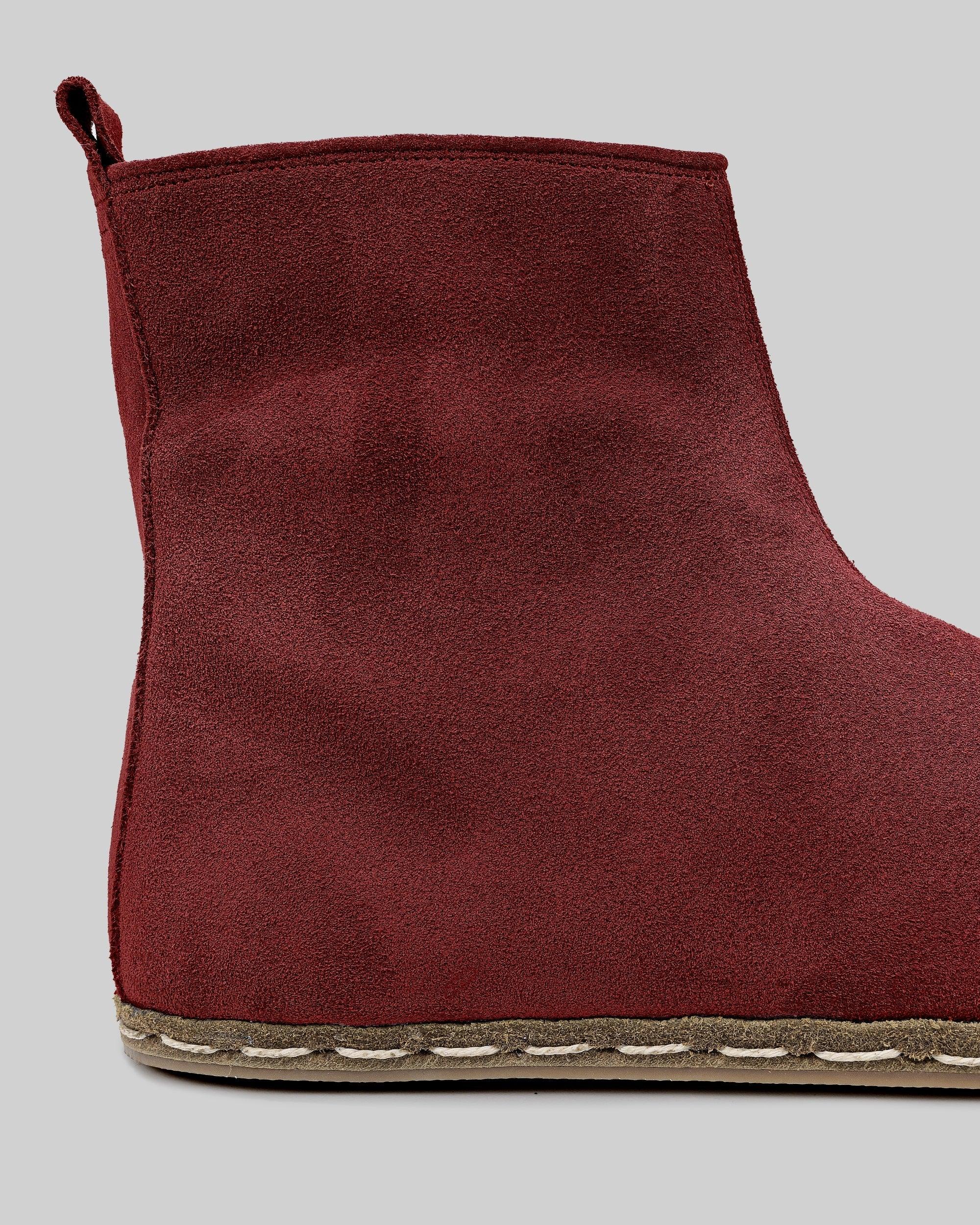 Top view Burgundy Chelsea Boots - Handcrafted Calf Leather | Bespoky