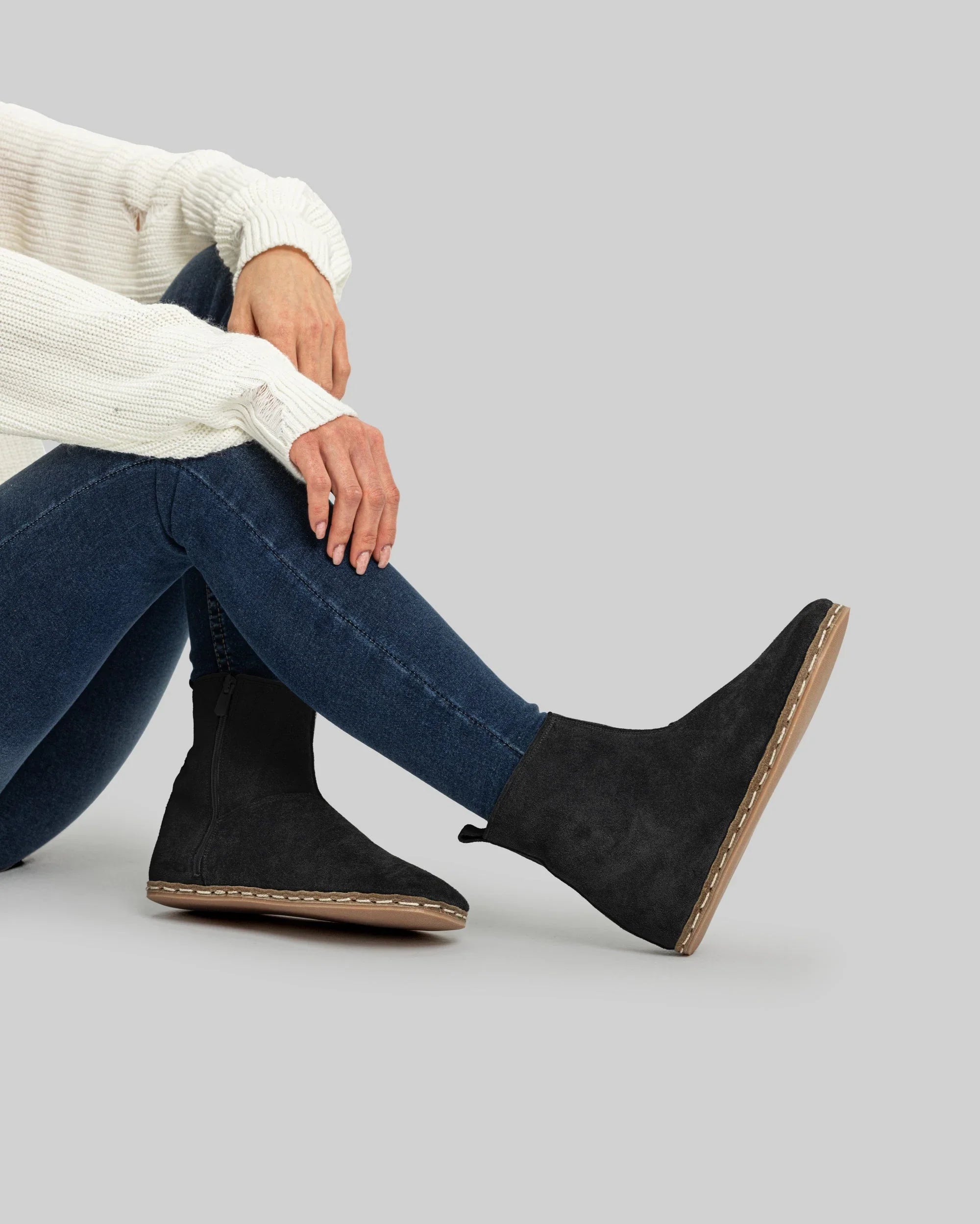 Men's Black Suede Chelsea Boots - Handcrafted Calf Leather Wide Toe Box | Bespoky