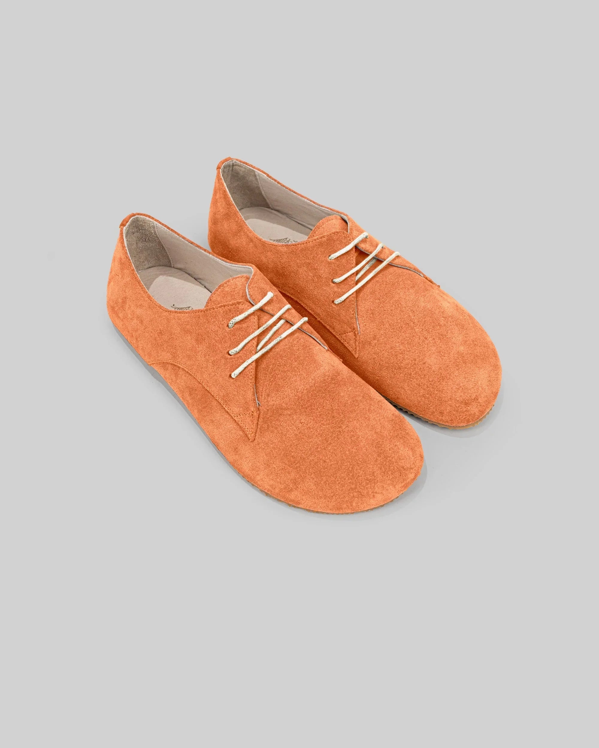 Women's Orange Oxford Shoes - Handcrafted Calf Leather Wide Toe Box | Bespoky