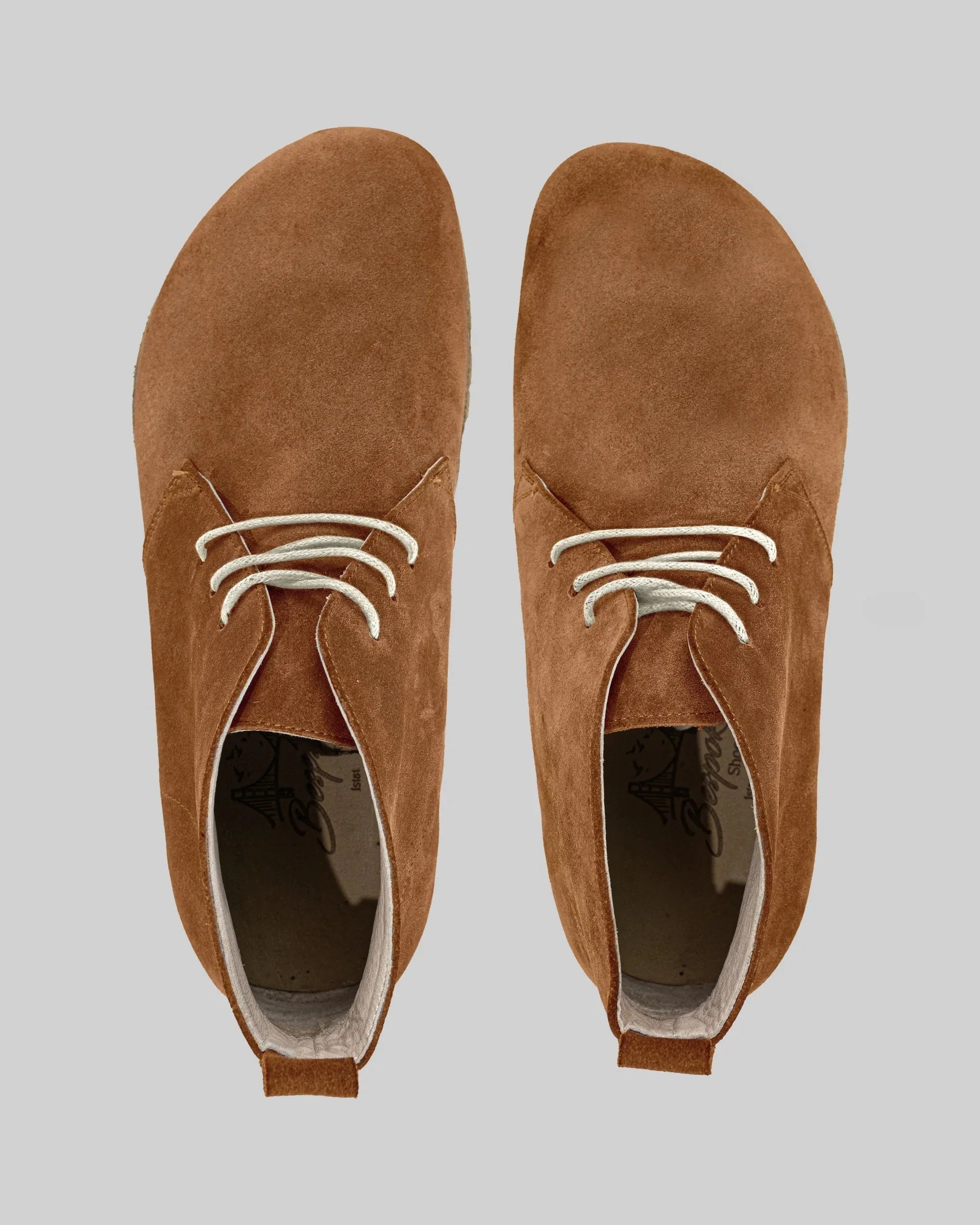 Side view Suede Ankle Boots - Calf Leather Zero Drop | Bespoky