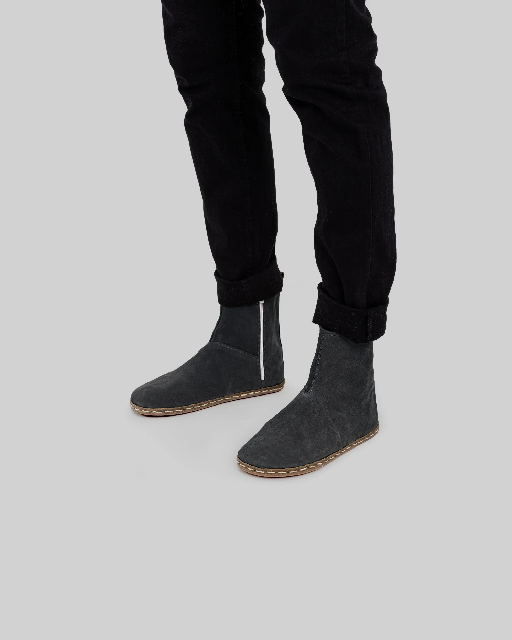 Men's Smoked Nubuck Chelsea Boots - Handcrafted Calf Leather Wide Toe Box | Bespoky