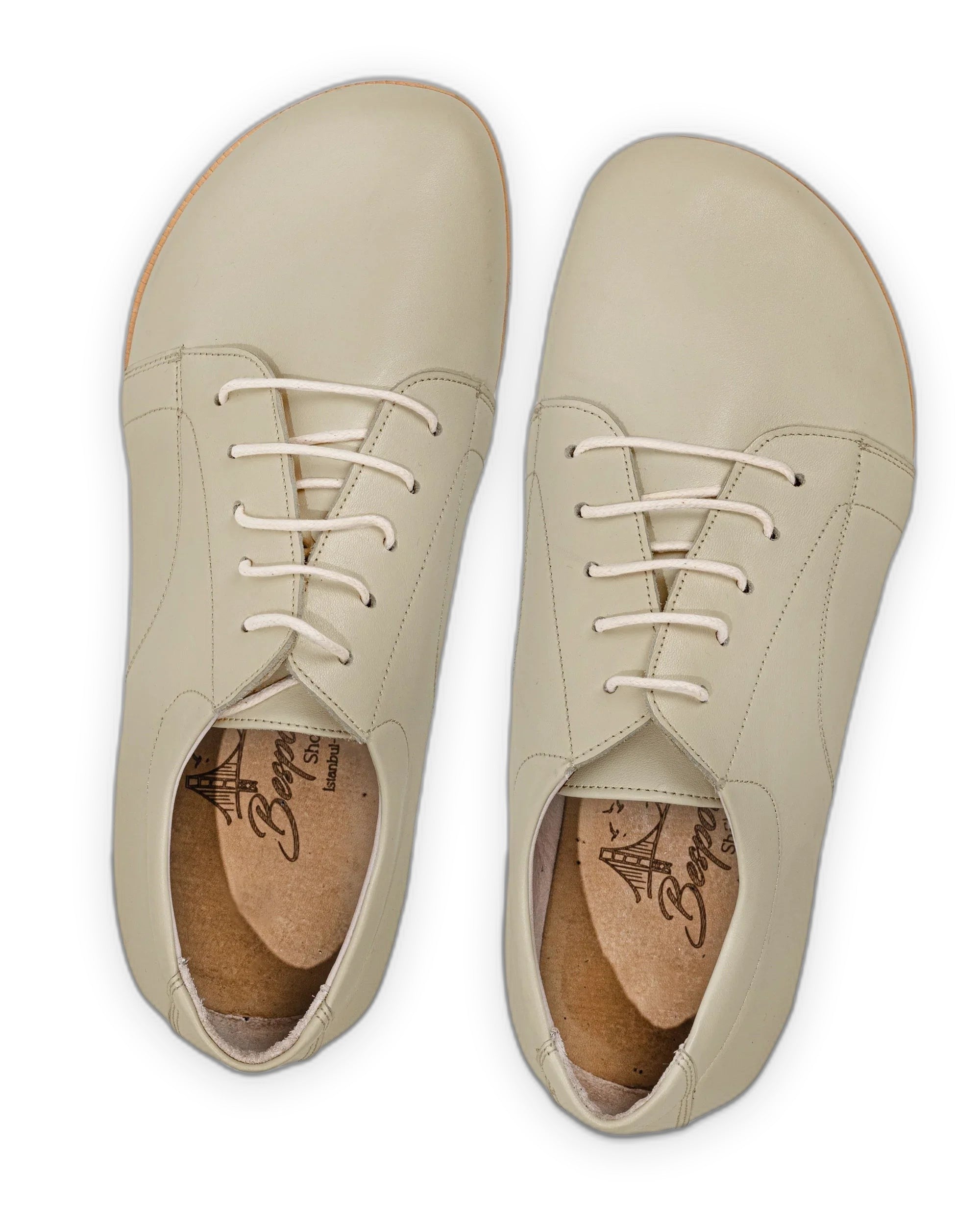 Top view Beige Barefoot Sneaker - Handcrafted Calf Leather | Bespoky