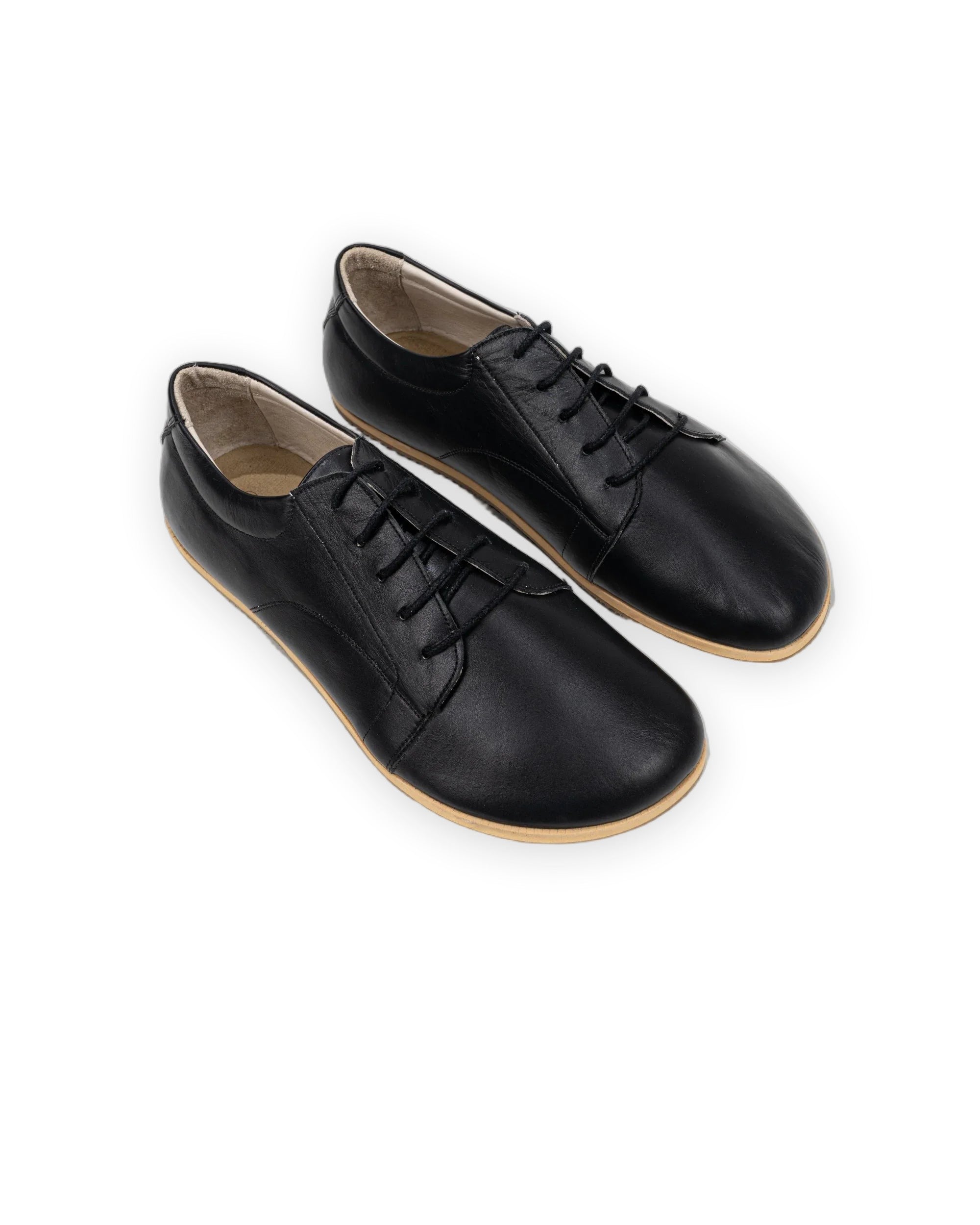 Men's Black Barefoot Sneaker - Handcrafted Calf Leather Wide Toe Box | Bespoky
