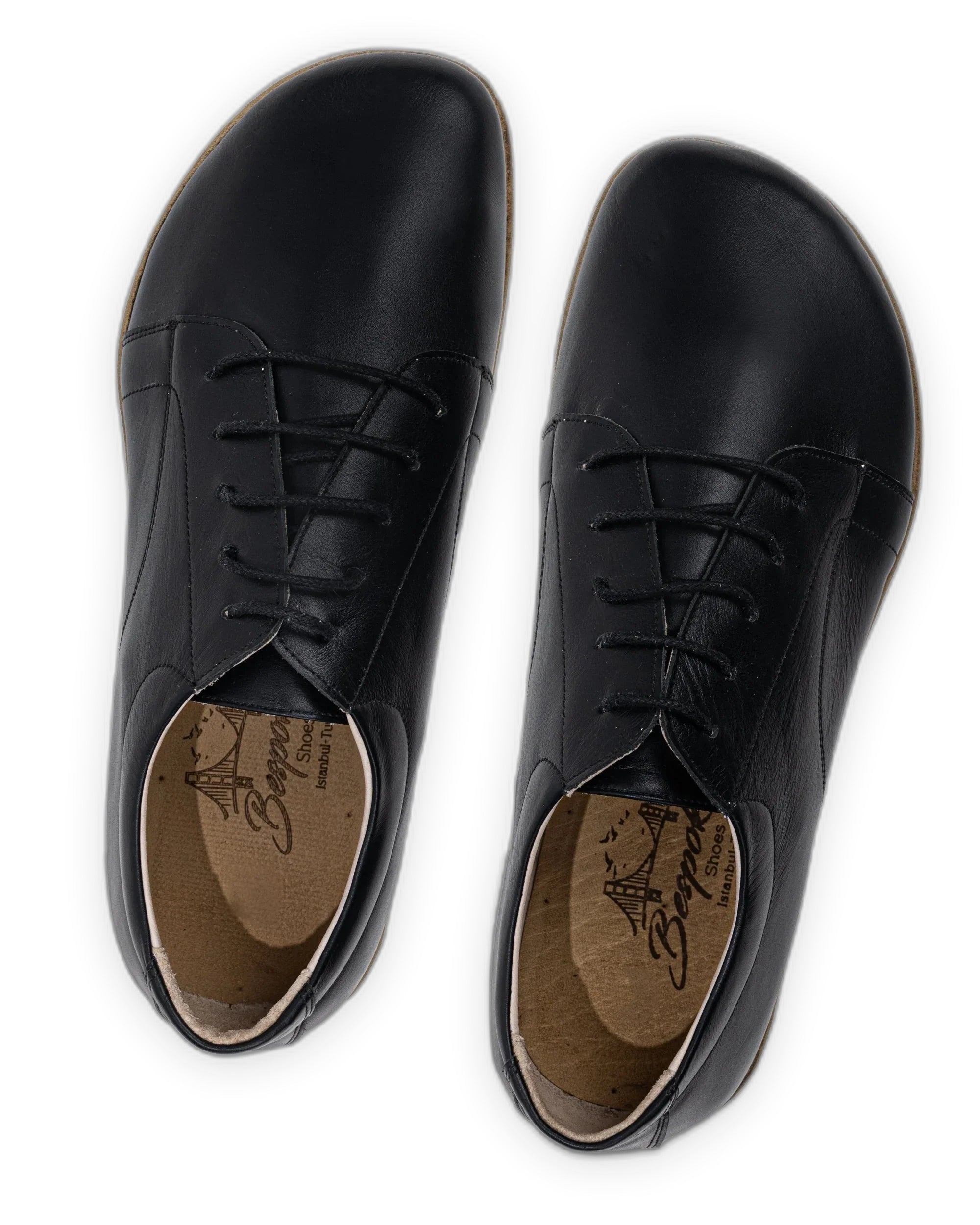 Side view Black Barefoot Sneaker - Calf Leather Zero Drop | Bespoky