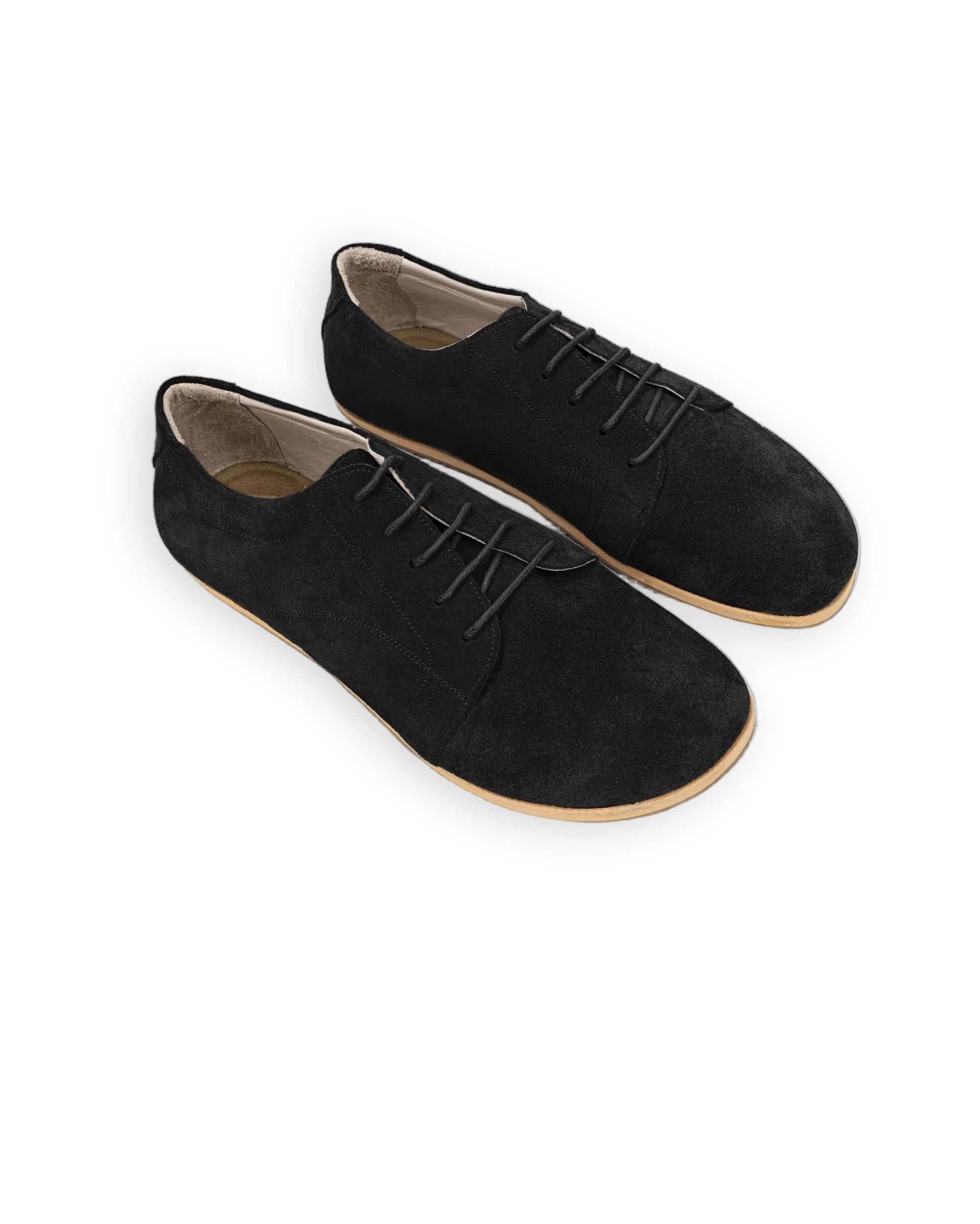 Men's Black Suede Barefoot Sneaker - Handcrafted Calf Leather Wide Toe Box | Bespoky